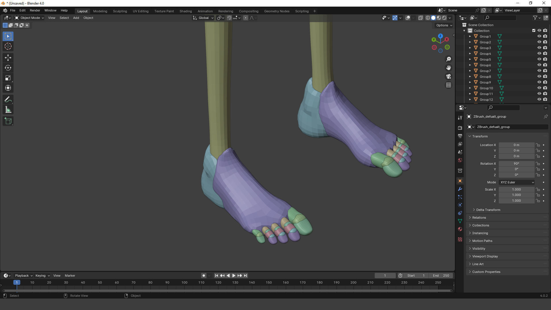 stylized anatomy Basemesh blockout 006 3D model_10