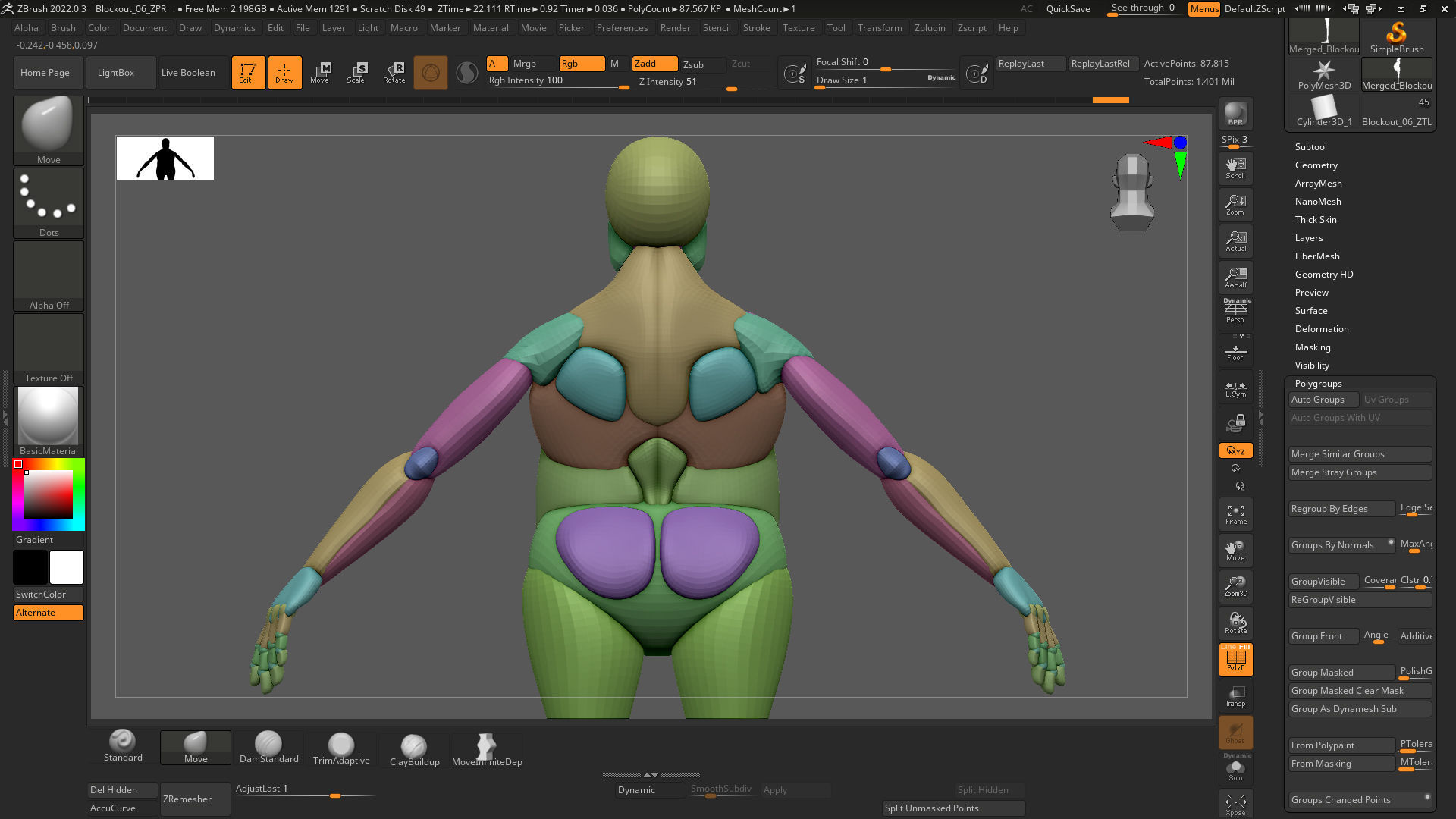 stylized anatomy Basemesh blockout 006 3D model_4