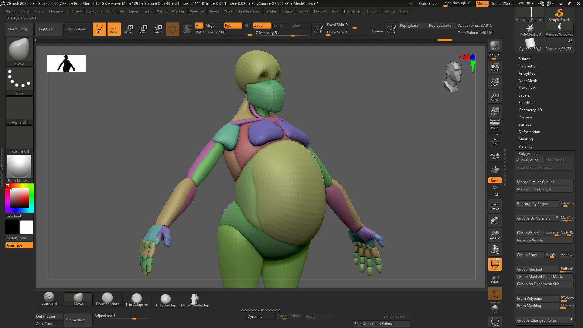 stylized anatomy Basemesh blockout 006 3D model_3