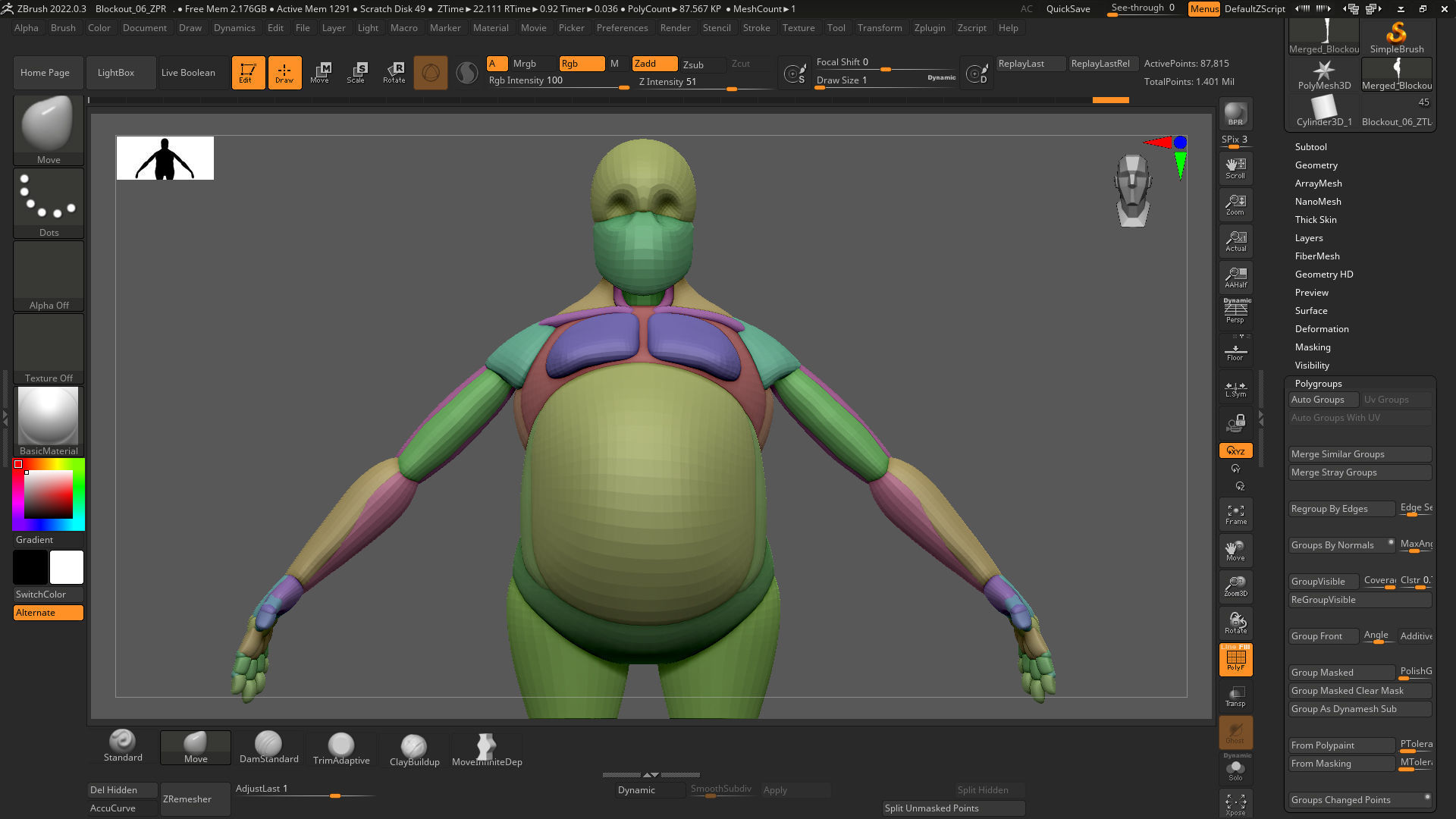 stylized anatomy Basemesh blockout 006 3D model_2