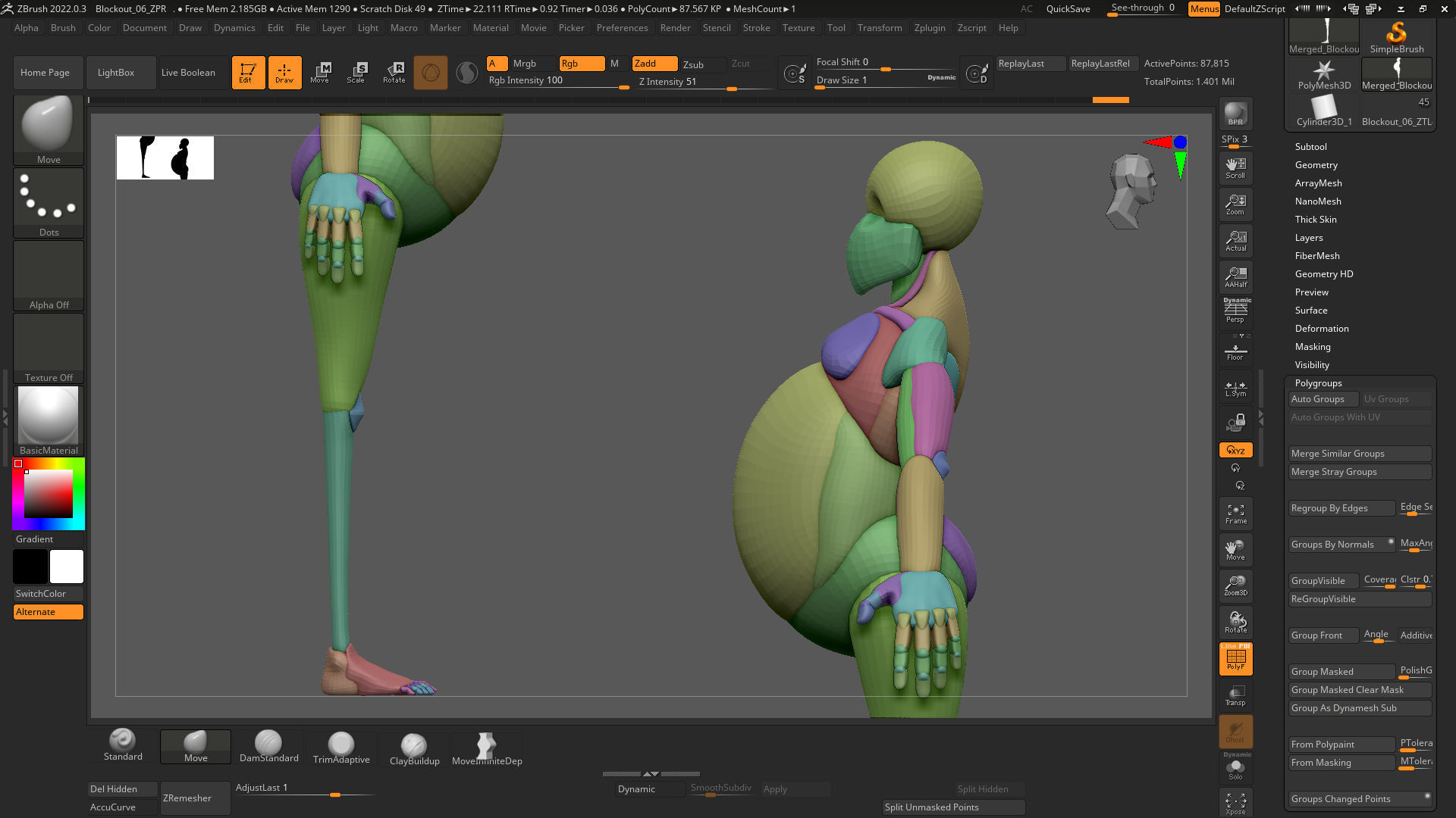 stylized anatomy Basemesh blockout 006 3D model_5