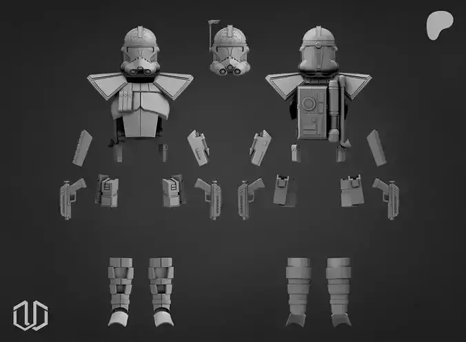Star Wars Jesse Clone Trooper Arc Trooper Kit 2in1 One12 scale 3D print model