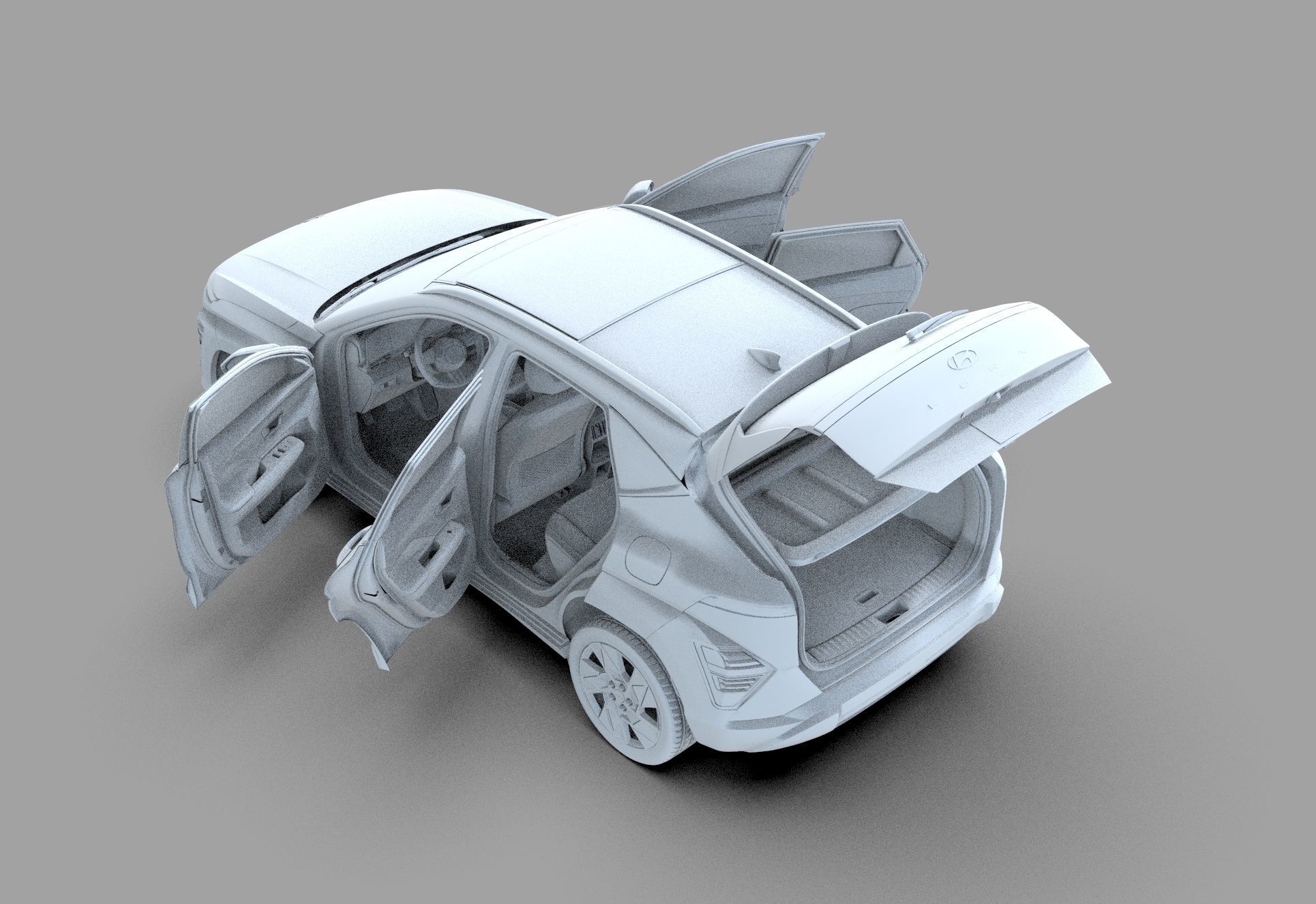 Hyundai Kona 2024 HQ interior 3D model_35