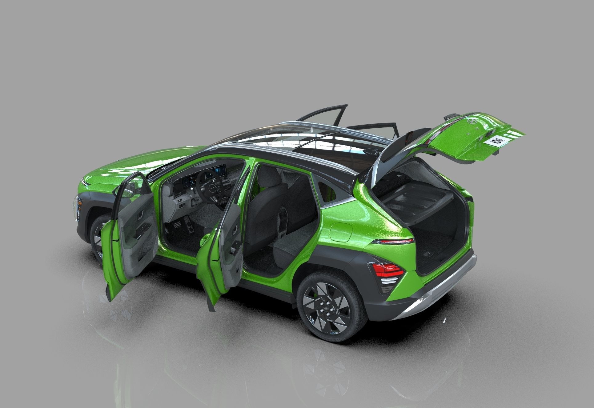 Hyundai Kona 2024 HQ interior 3D model_15