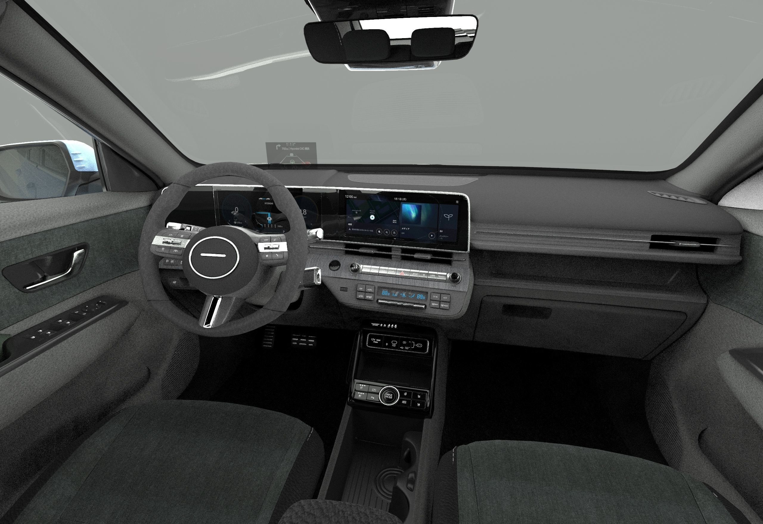 Hyundai Kona 2024 HQ interior 3D model_21