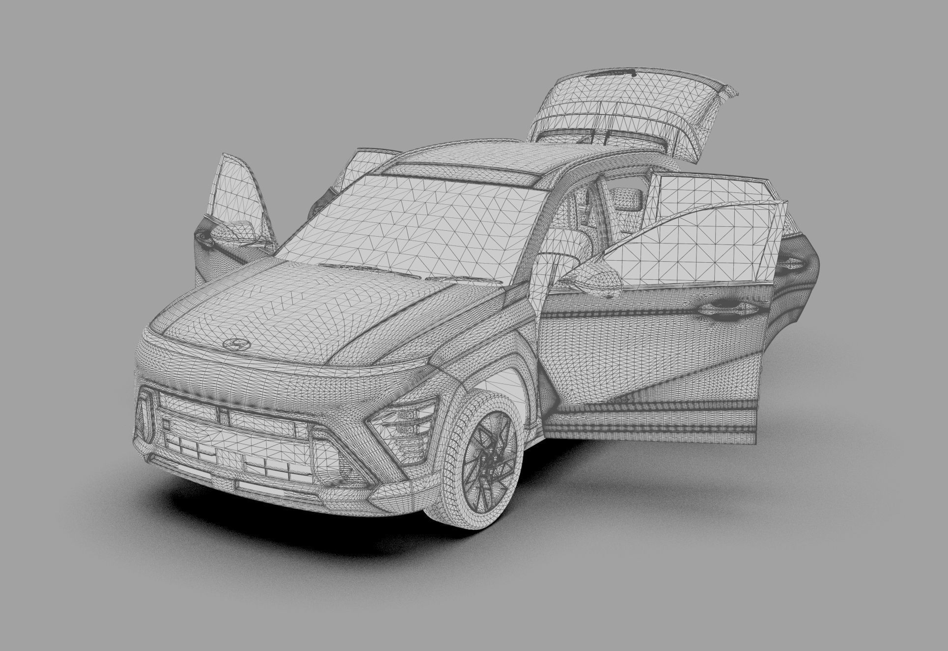 Hyundai Kona 2024 HQ interior 3D model_46