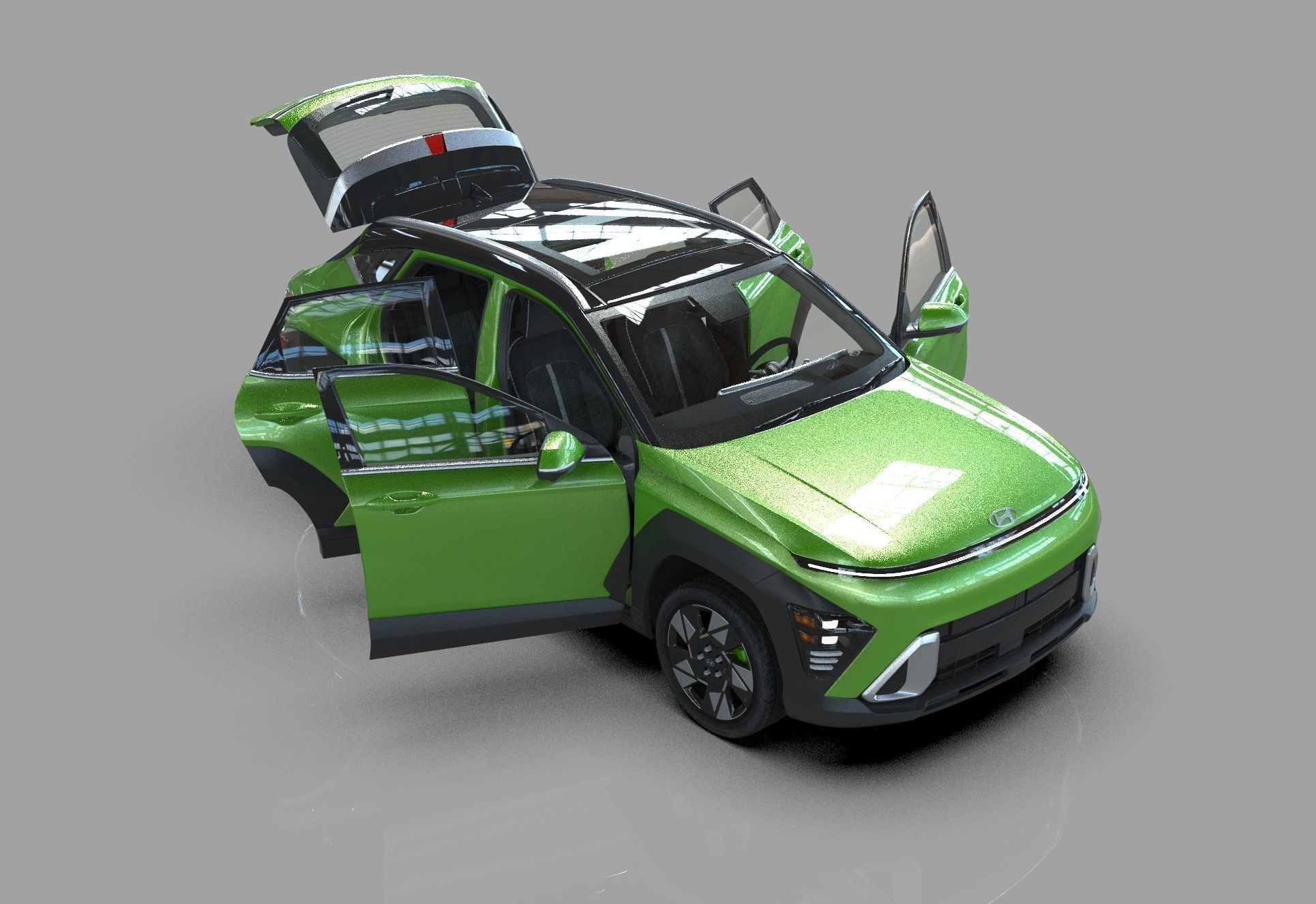 Hyundai Kona 2024 HQ interior 3D model_16