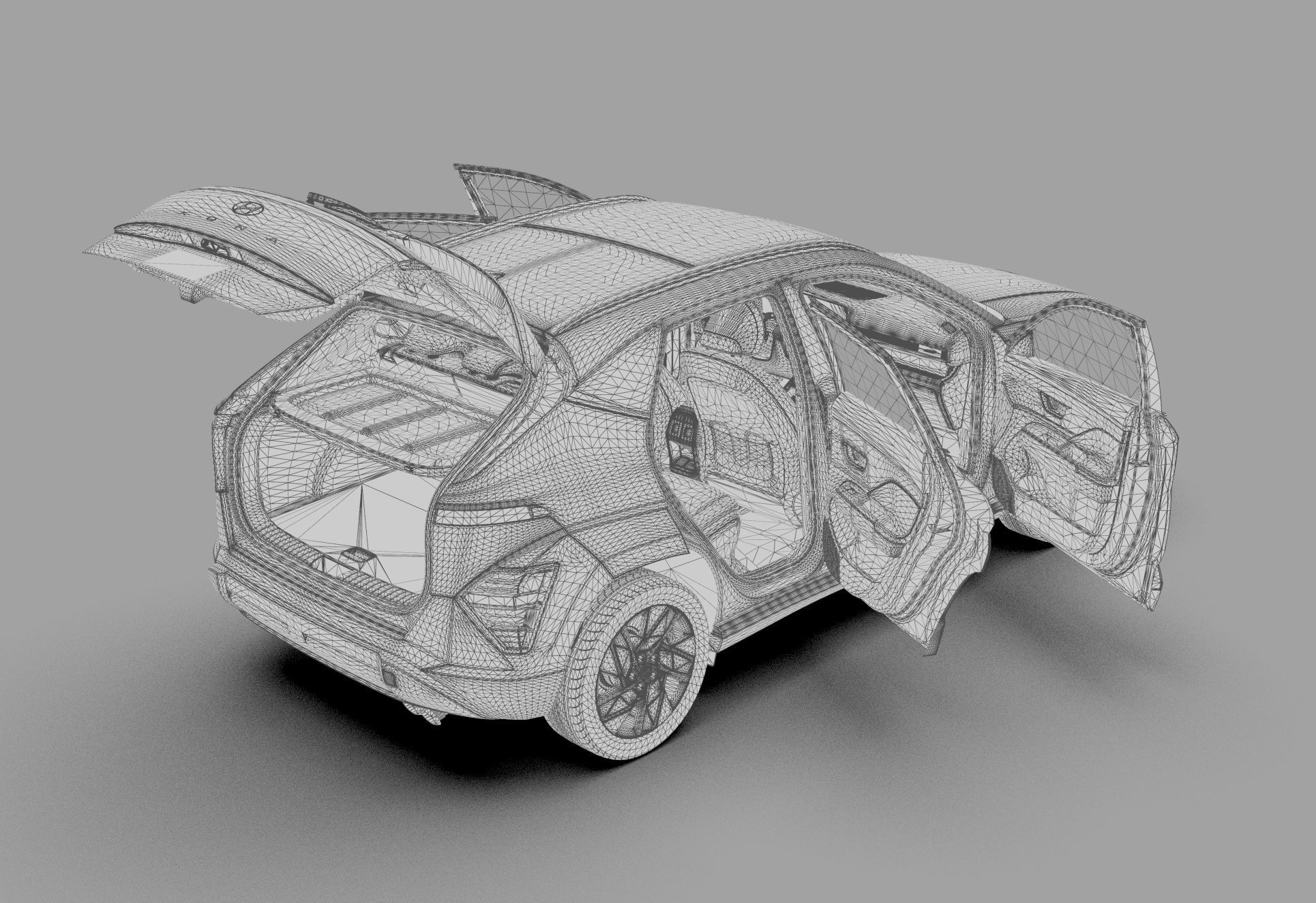 Hyundai Kona 2024 HQ interior 3D model_47