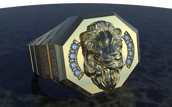 Lion Ring 3D print model
