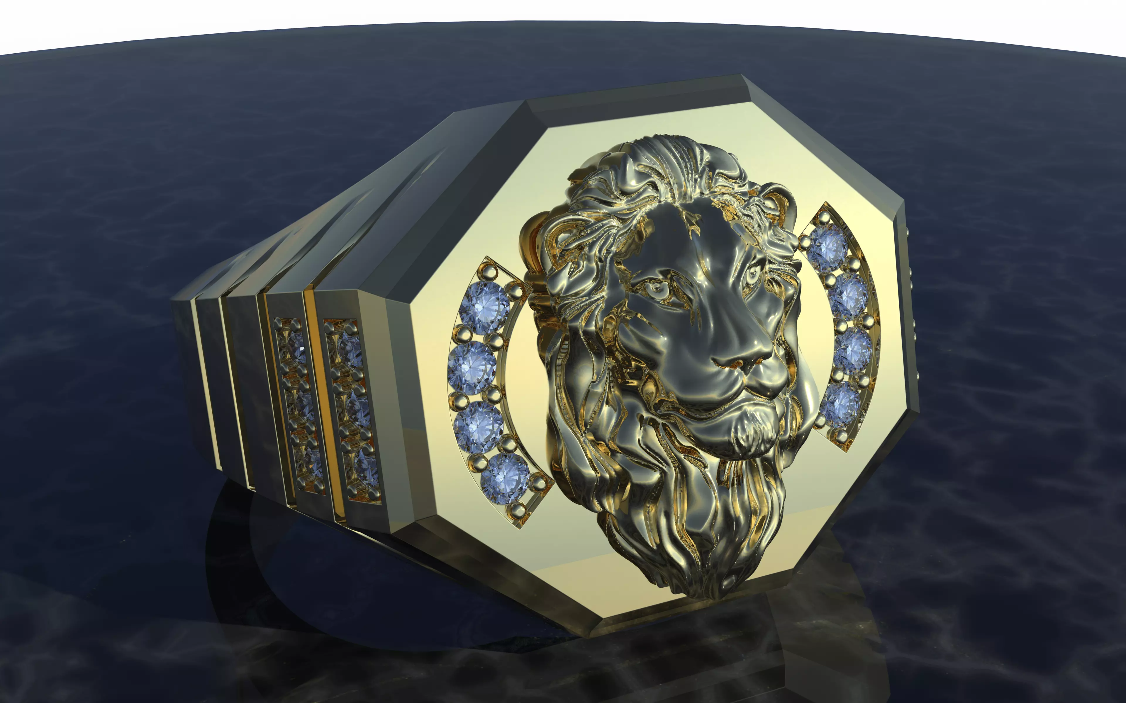Lion Ring 3D print model