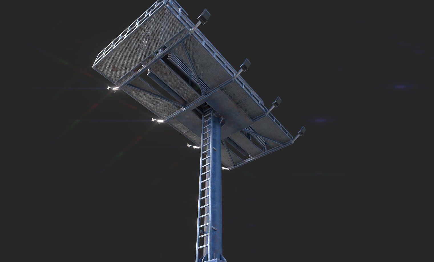 Street Pole Billboard001 Model Low-poly 3D model_5