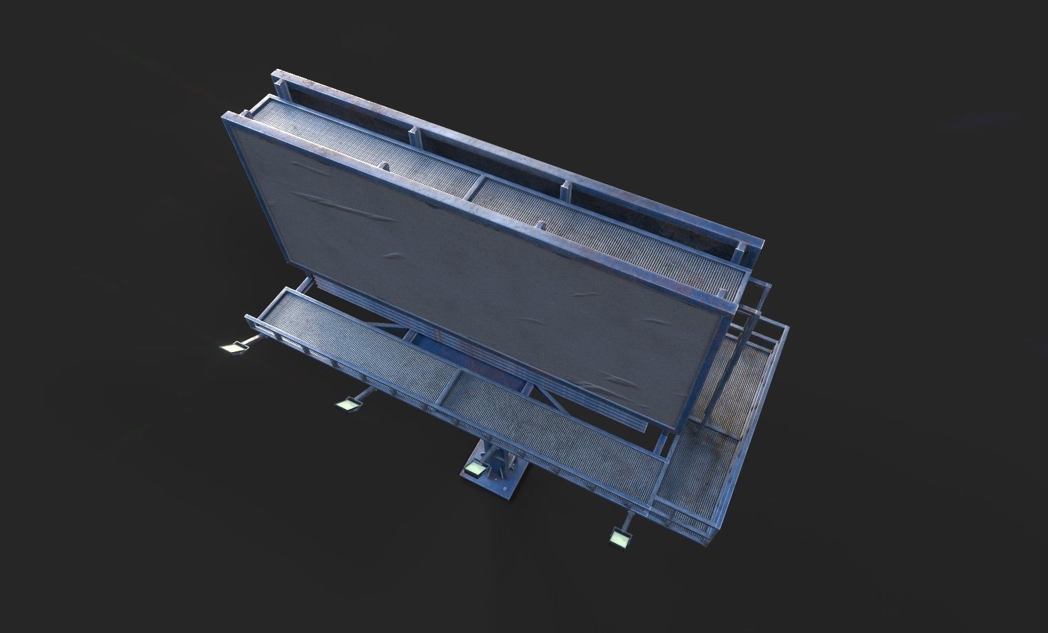 Street Pole Billboard001 Model Low-poly 3D model_2