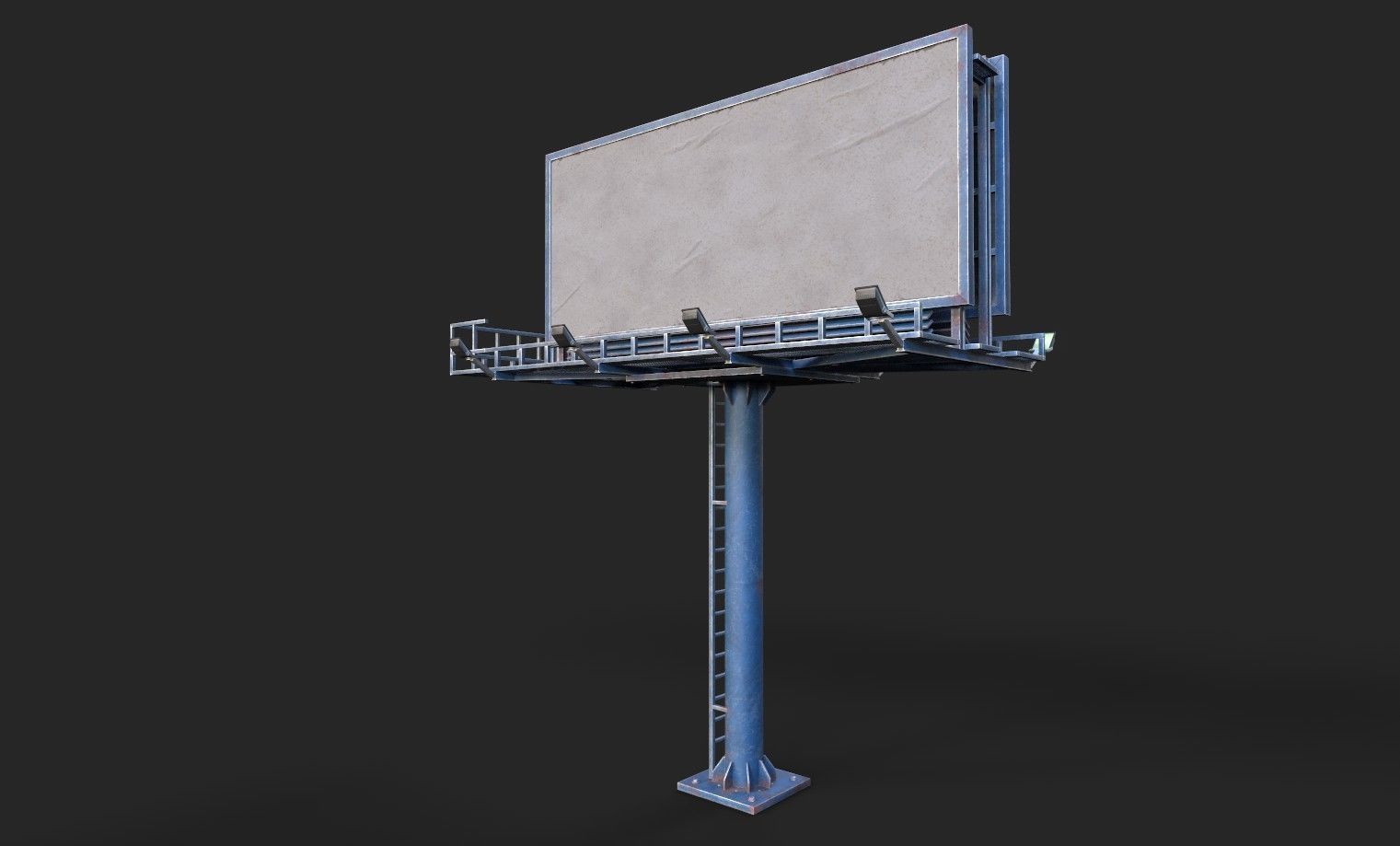 Street Pole Billboard001 Model Low-poly 3D model_4