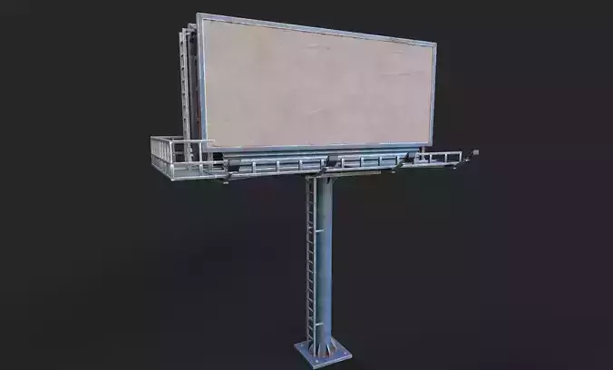 Street Pole Billboard001 Model Low-poly 3D model Street Pole Billboard001 Model Low-poly 3D model