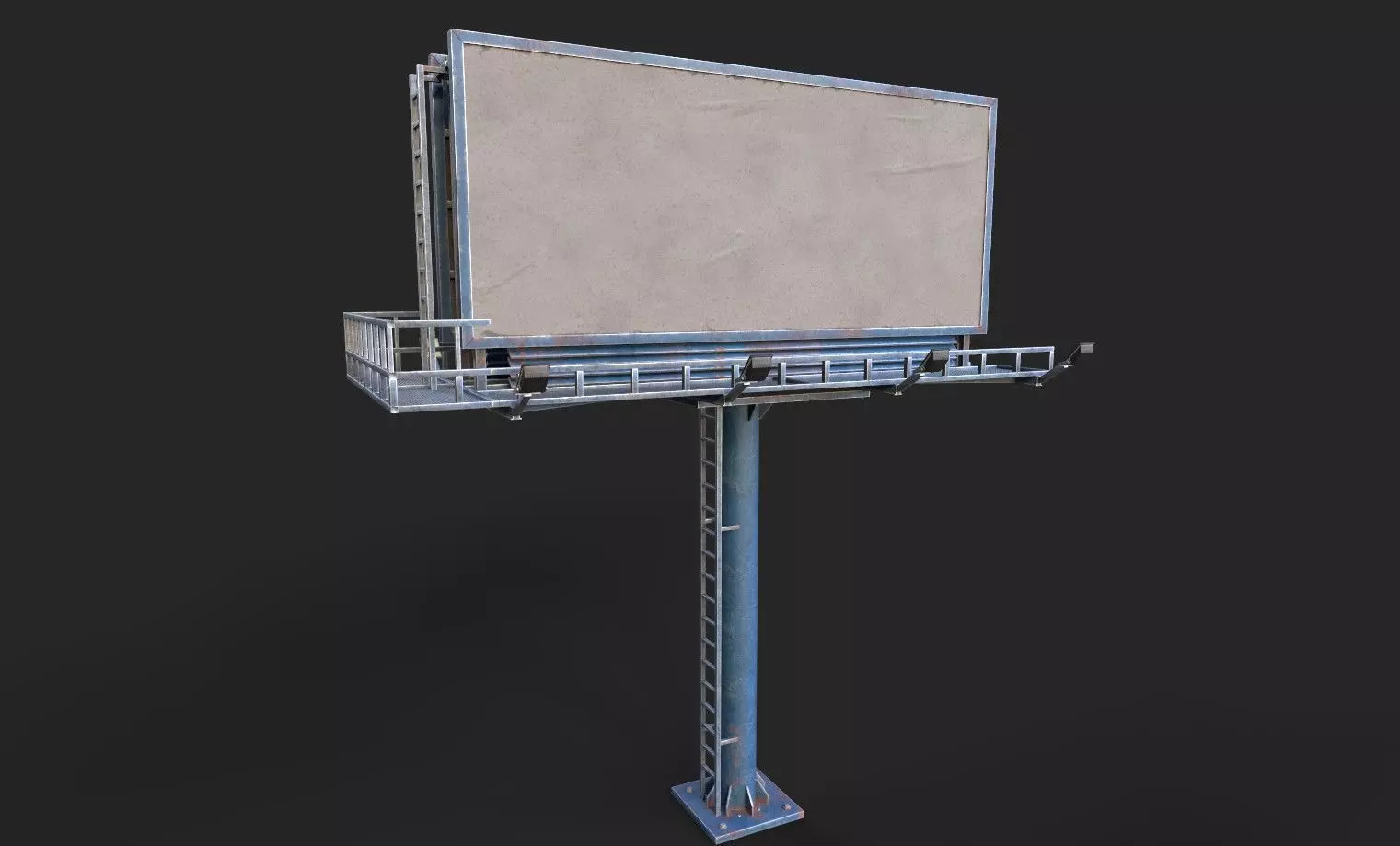 Street Pole Billboard001 Model Low-poly 3D model_0