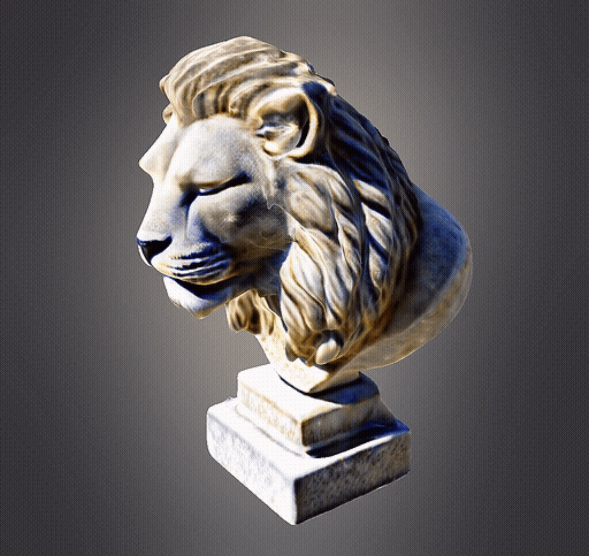 Lion Head Bust 3D print model_13