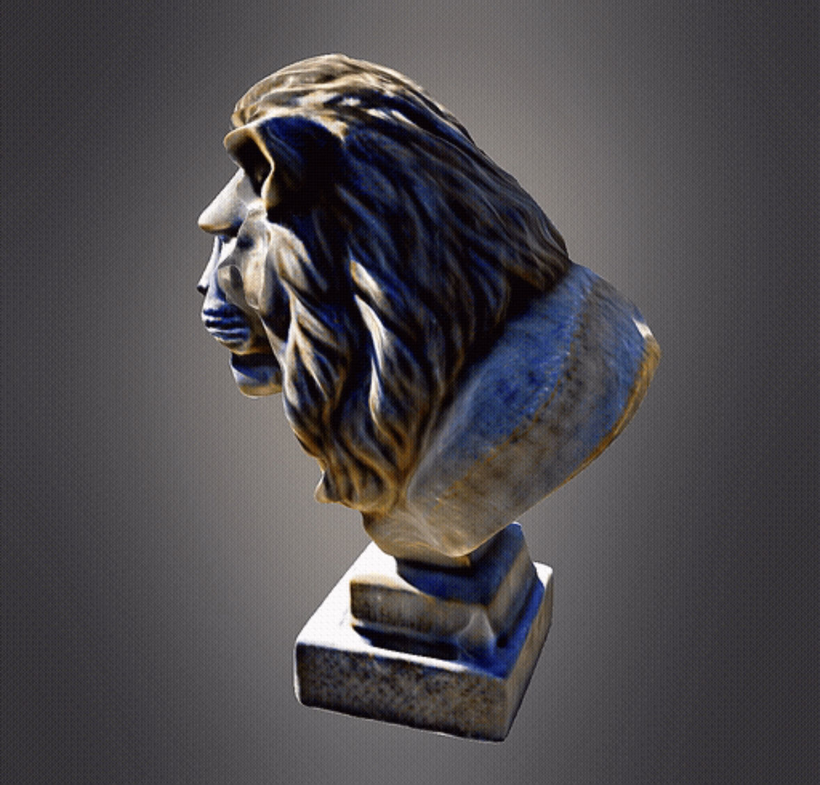 Lion Head Bust 3D print model_11
