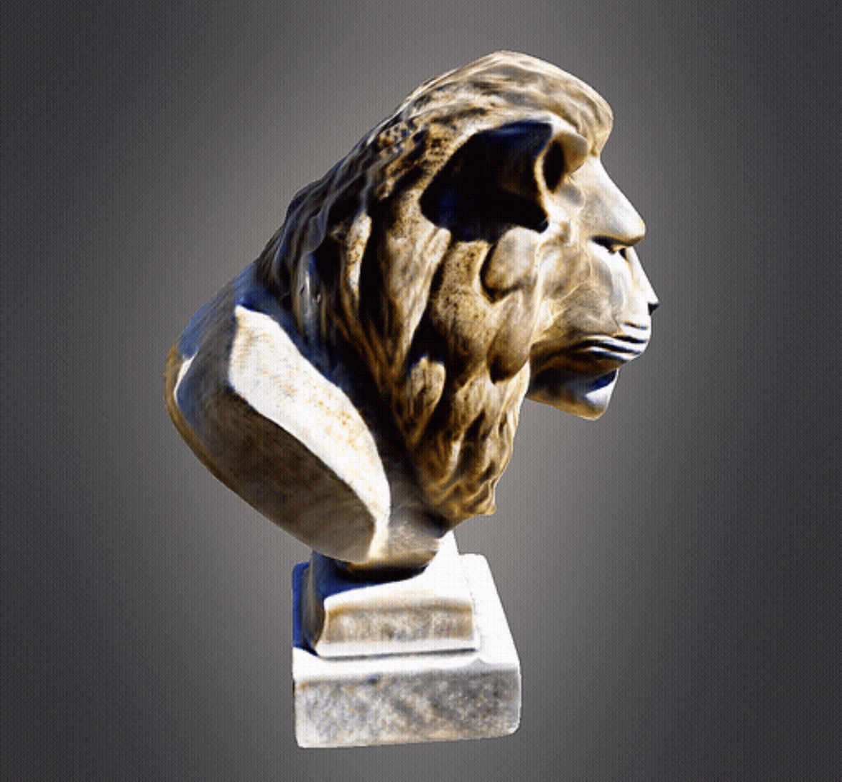 Lion Head Bust 3D print model_7