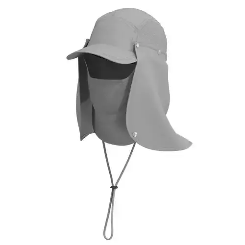 sun hat with face cover and neck flap