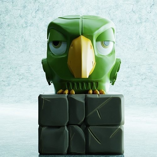 CUBE BIRD AND STONE 3D print model