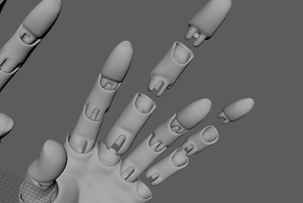 BJD doll ball joint doll men hand 3D print model_17