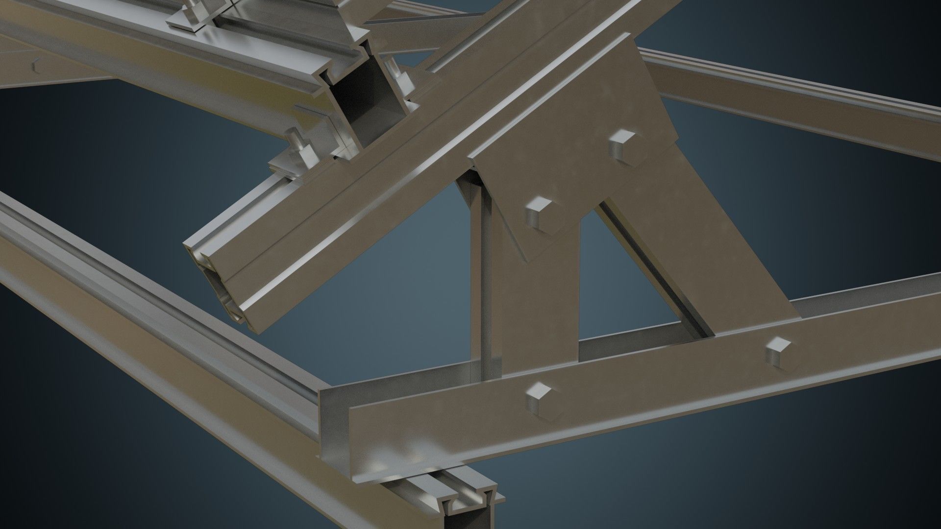 Solar Cell 1A Low-poly 3D model_8