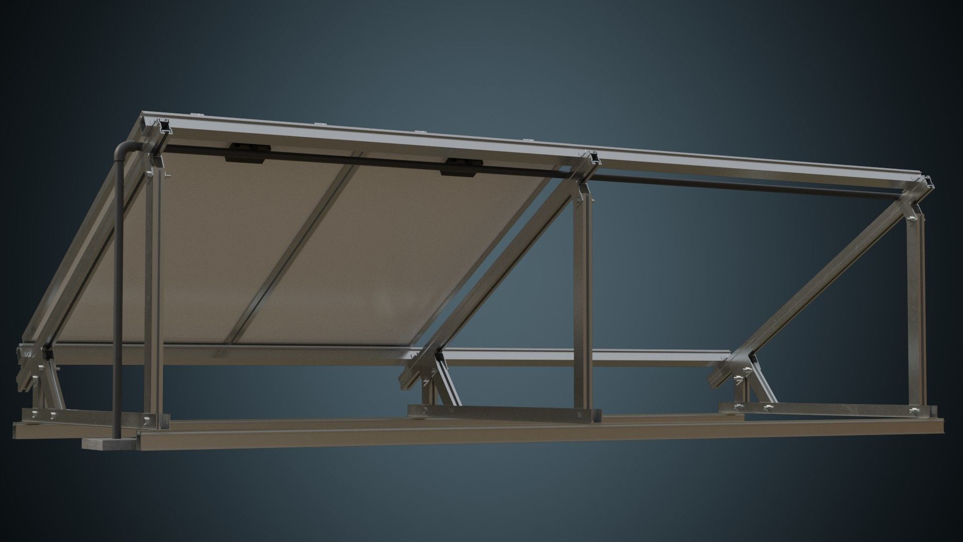 Solar Cell 1A Low-poly 3D model_6