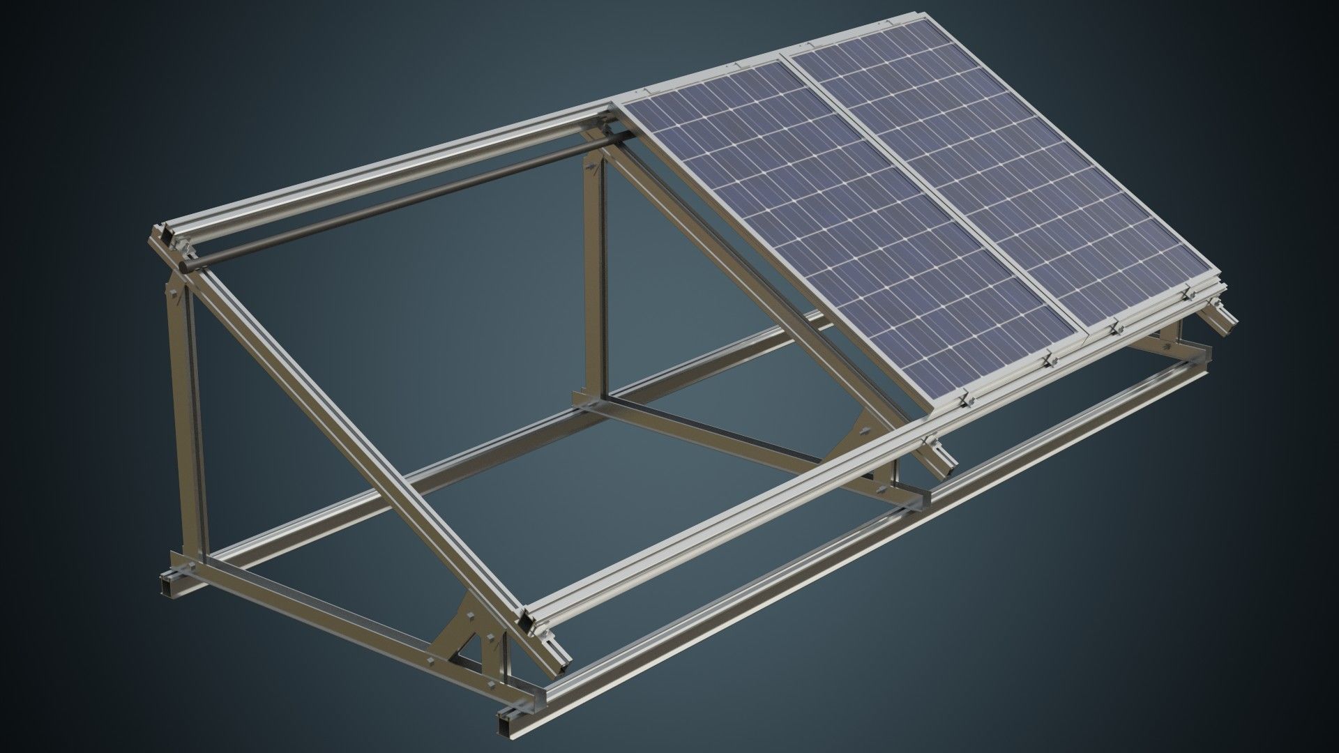 Solar Cell 1A Low-poly 3D model_4