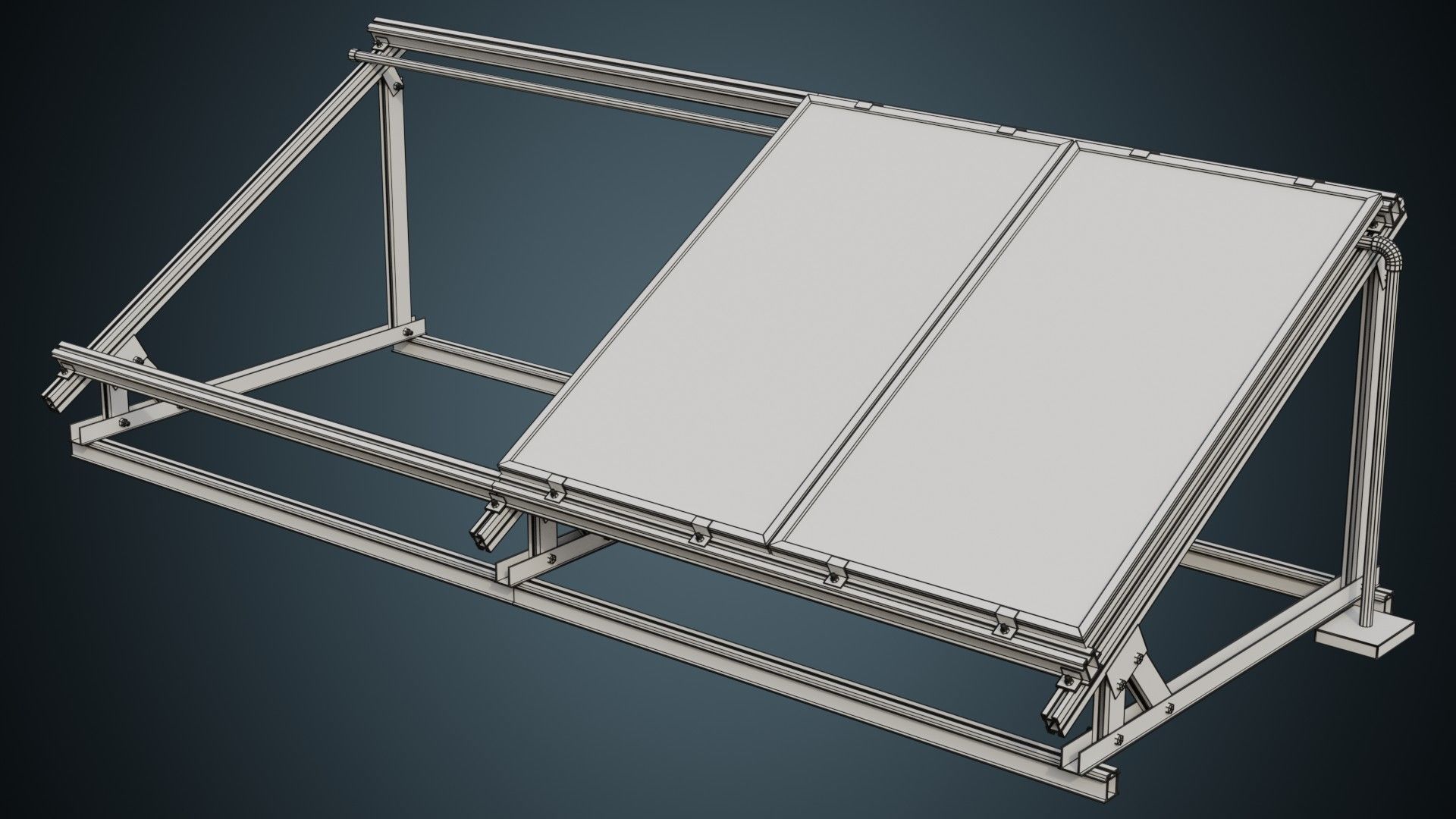 Solar Cell 1A Low-poly 3D model_9