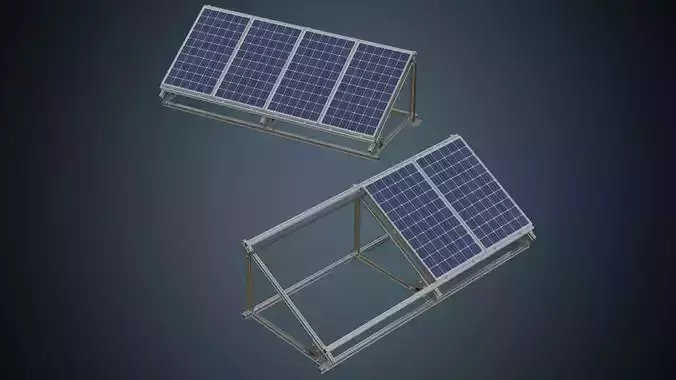 Solar Cell 1A Low-poly 3D model