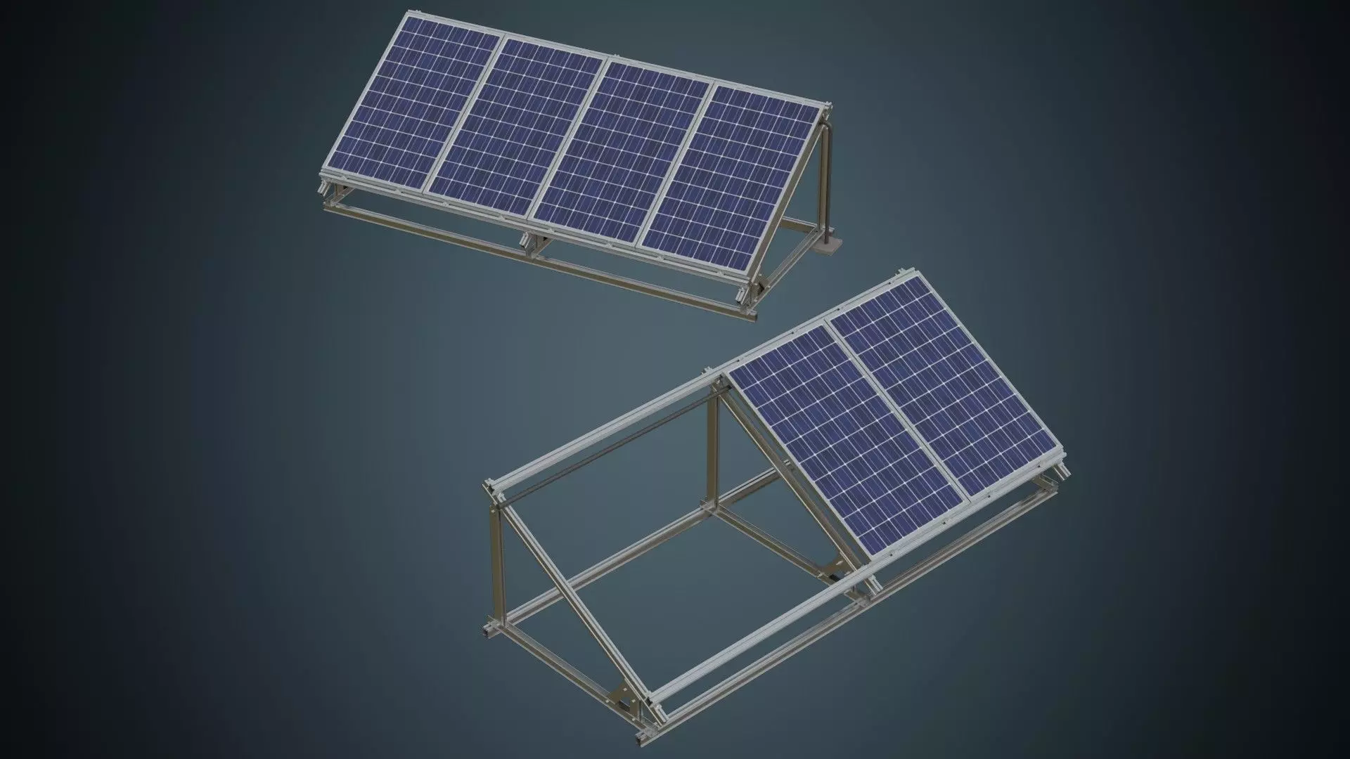 Solar Cell 1A Low-poly 3D model_0