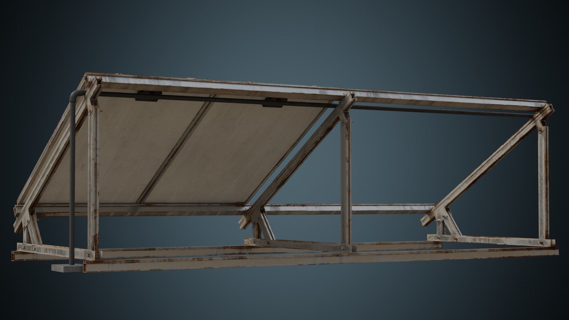 Solar Cell 1B Low-poly 3D model_6