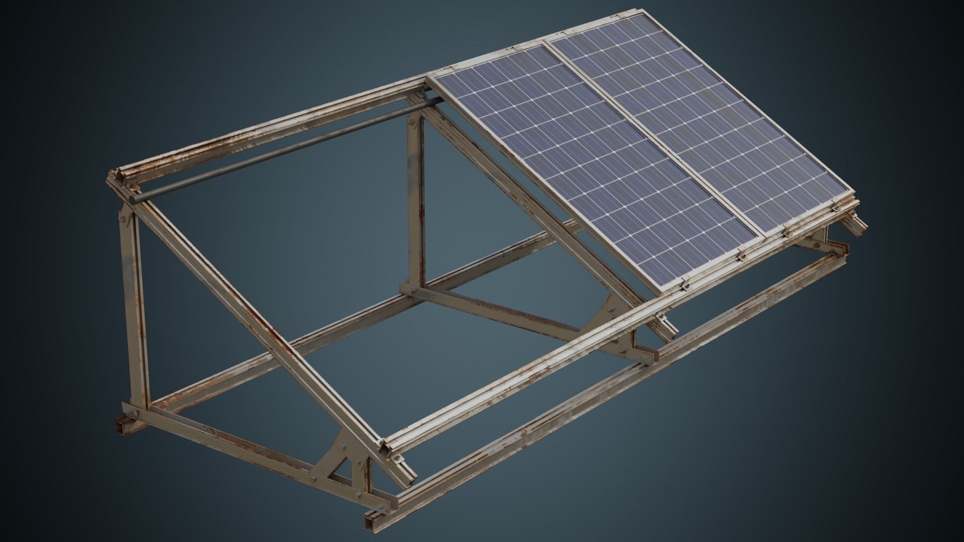 Solar Cell 1B Low-poly 3D model_4