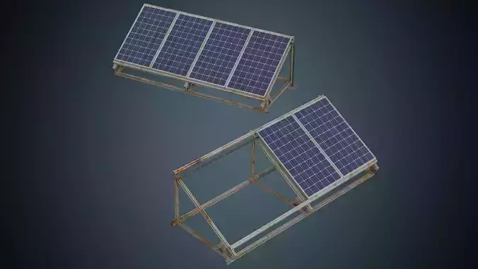Solar Cell 1B Low-poly 3D model