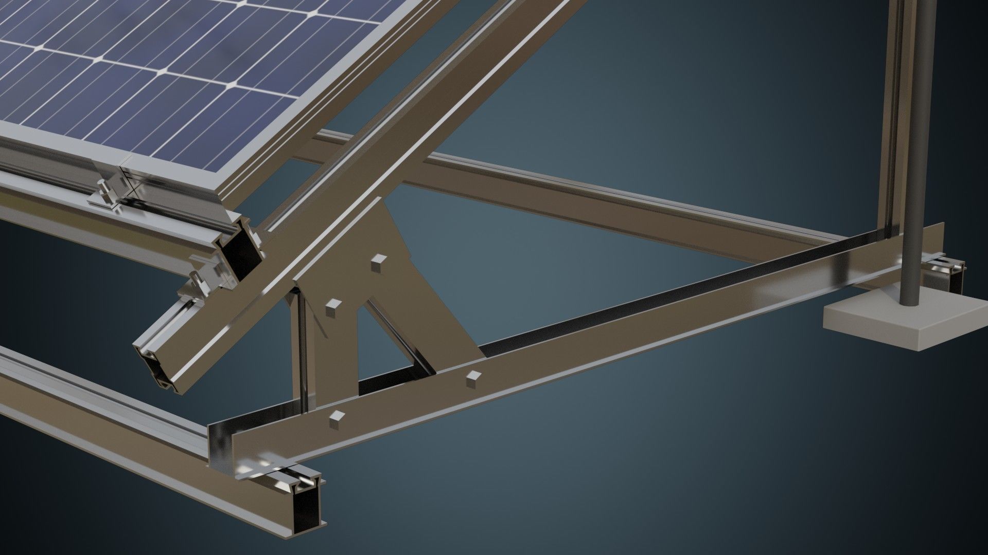  Solar Cell 1 Basic Low-poly 3D model_5
