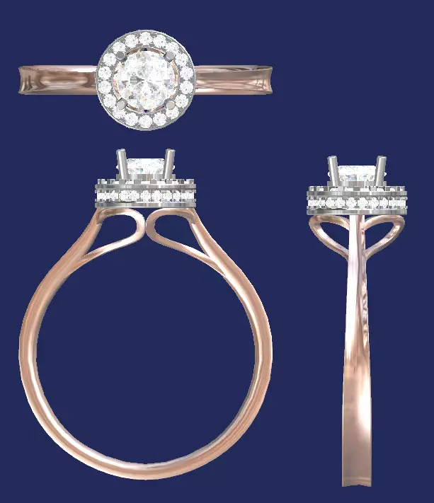 Diamond ring jewelry 3D print model