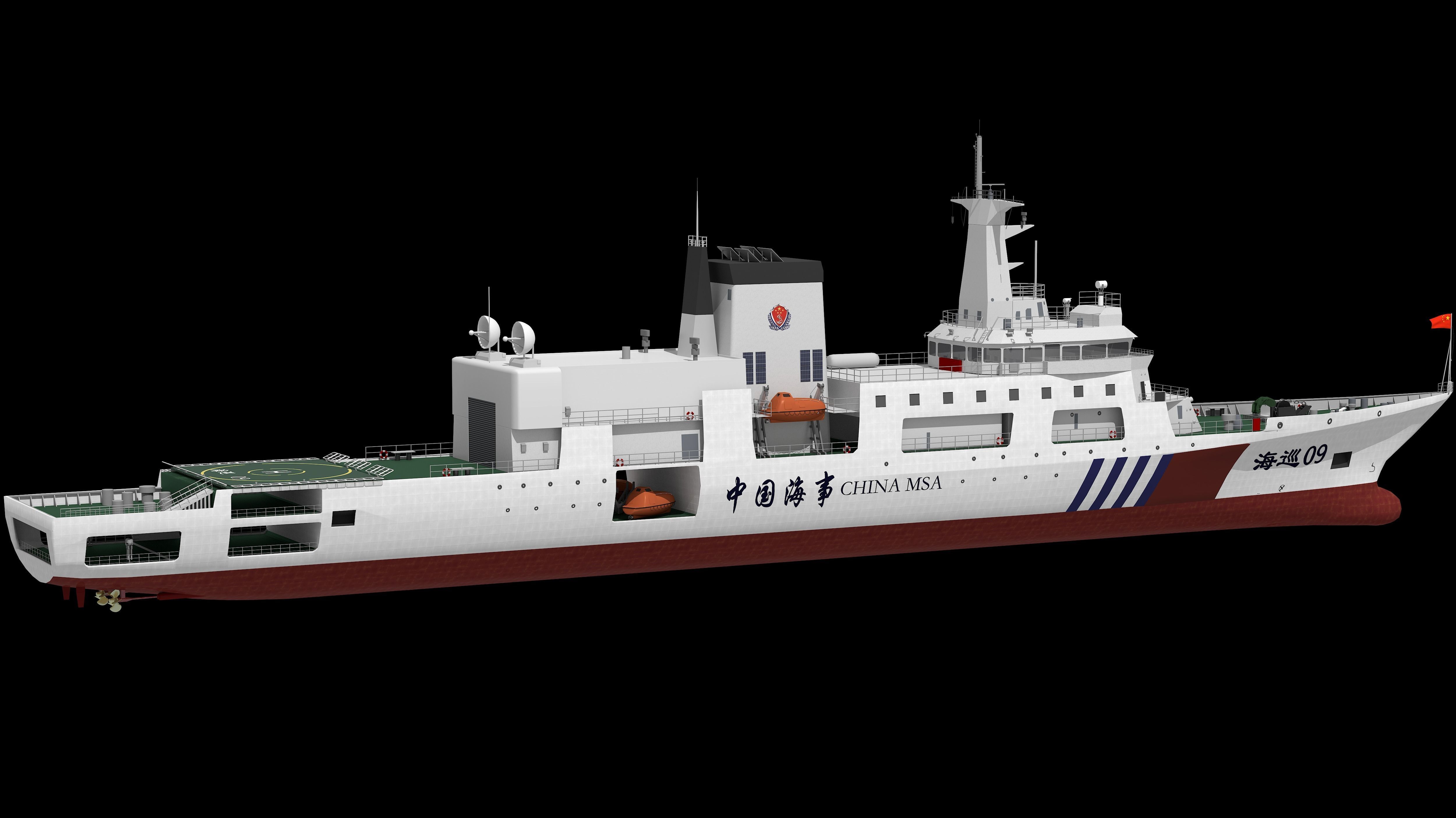 Haixun 06 is  cruise rescue ship in the Taiwan Strait China 3D model_7