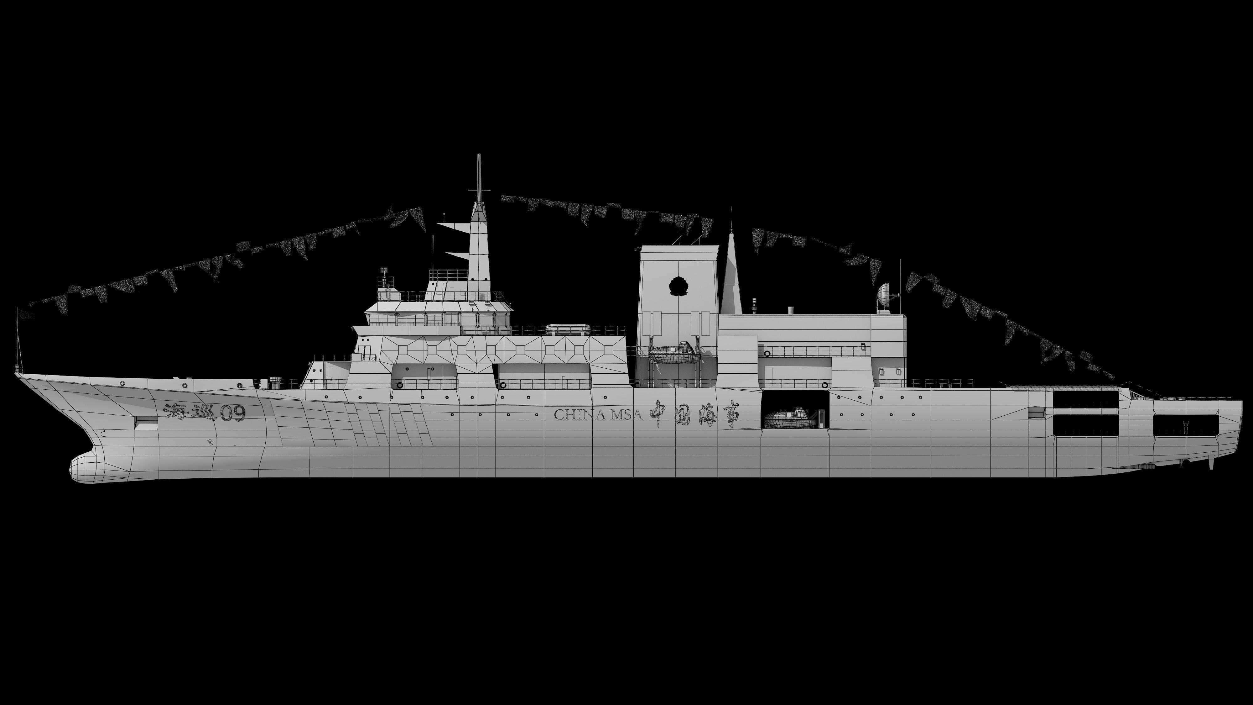 Haixun 06 is  cruise rescue ship in the Taiwan Strait China 3D model_16