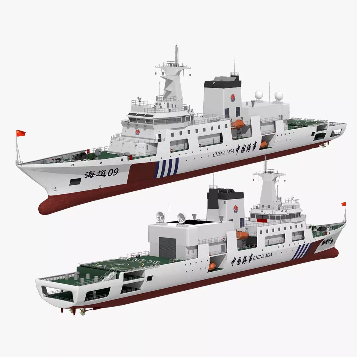 Haixun 06 is  cruise rescue ship in the Taiwan Strait China 3D model_0