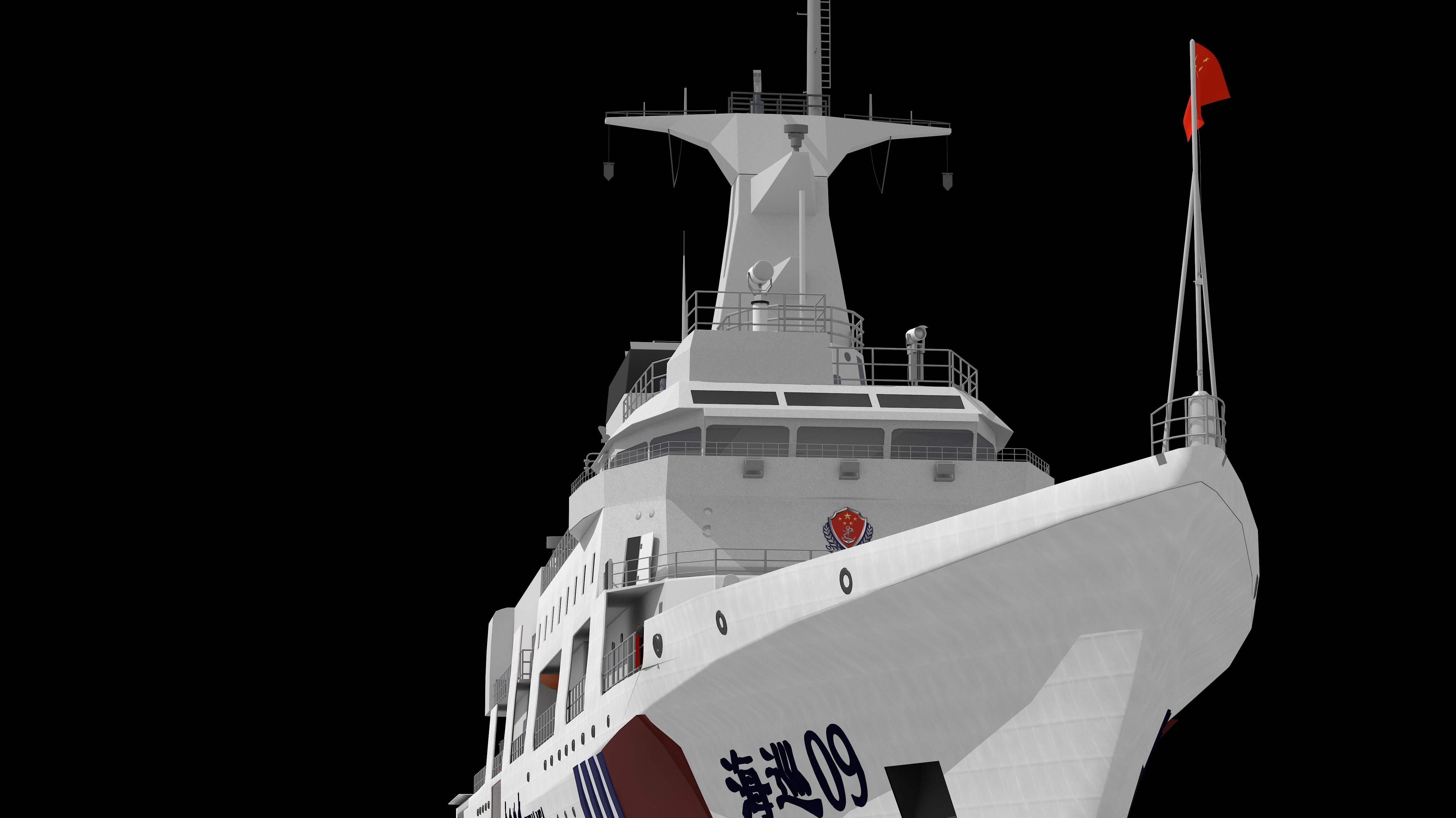 Haixun 06 is  cruise rescue ship in the Taiwan Strait China 3D model_30