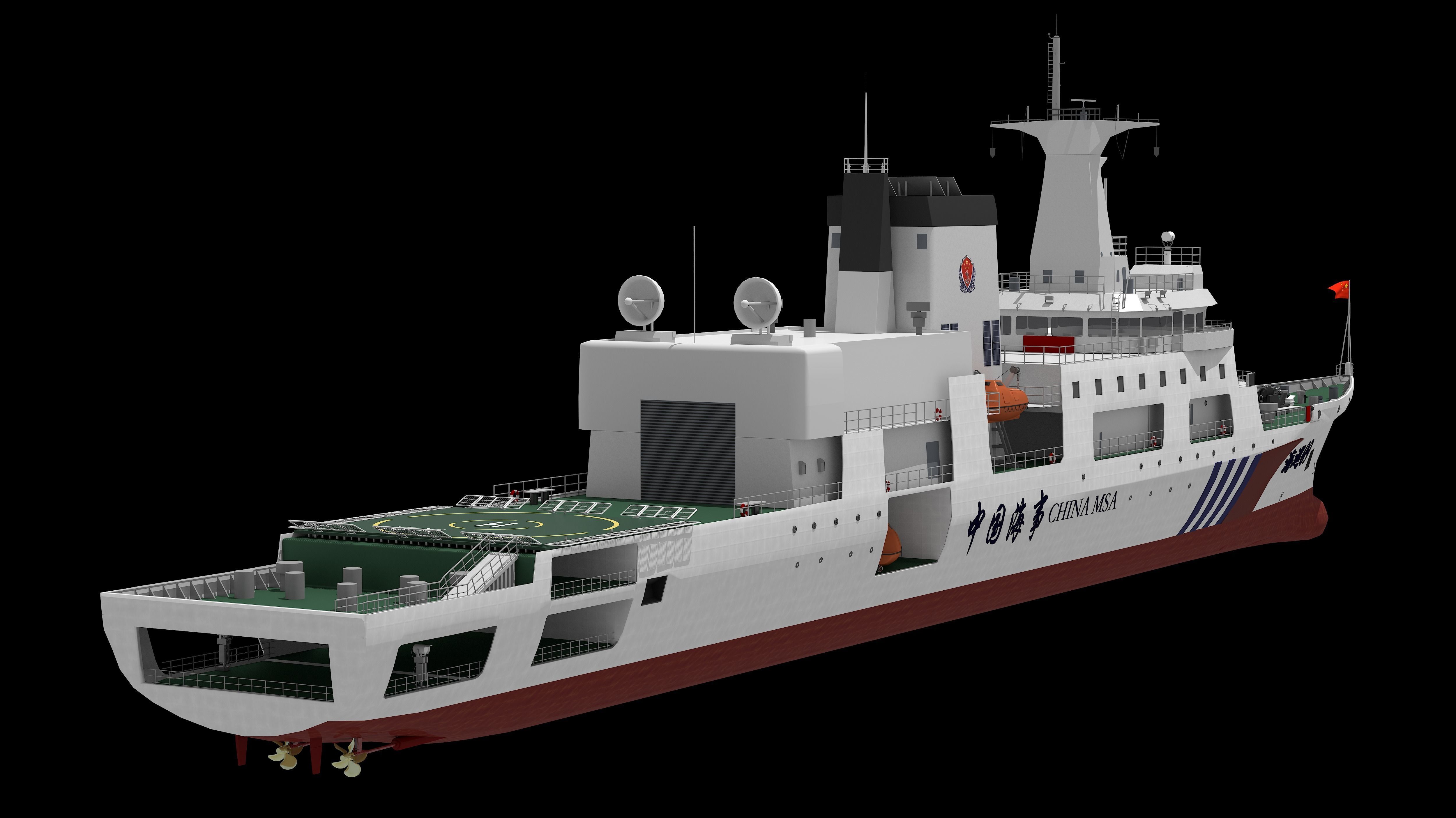 Haixun 06 is  cruise rescue ship in the Taiwan Strait China 3D model_5