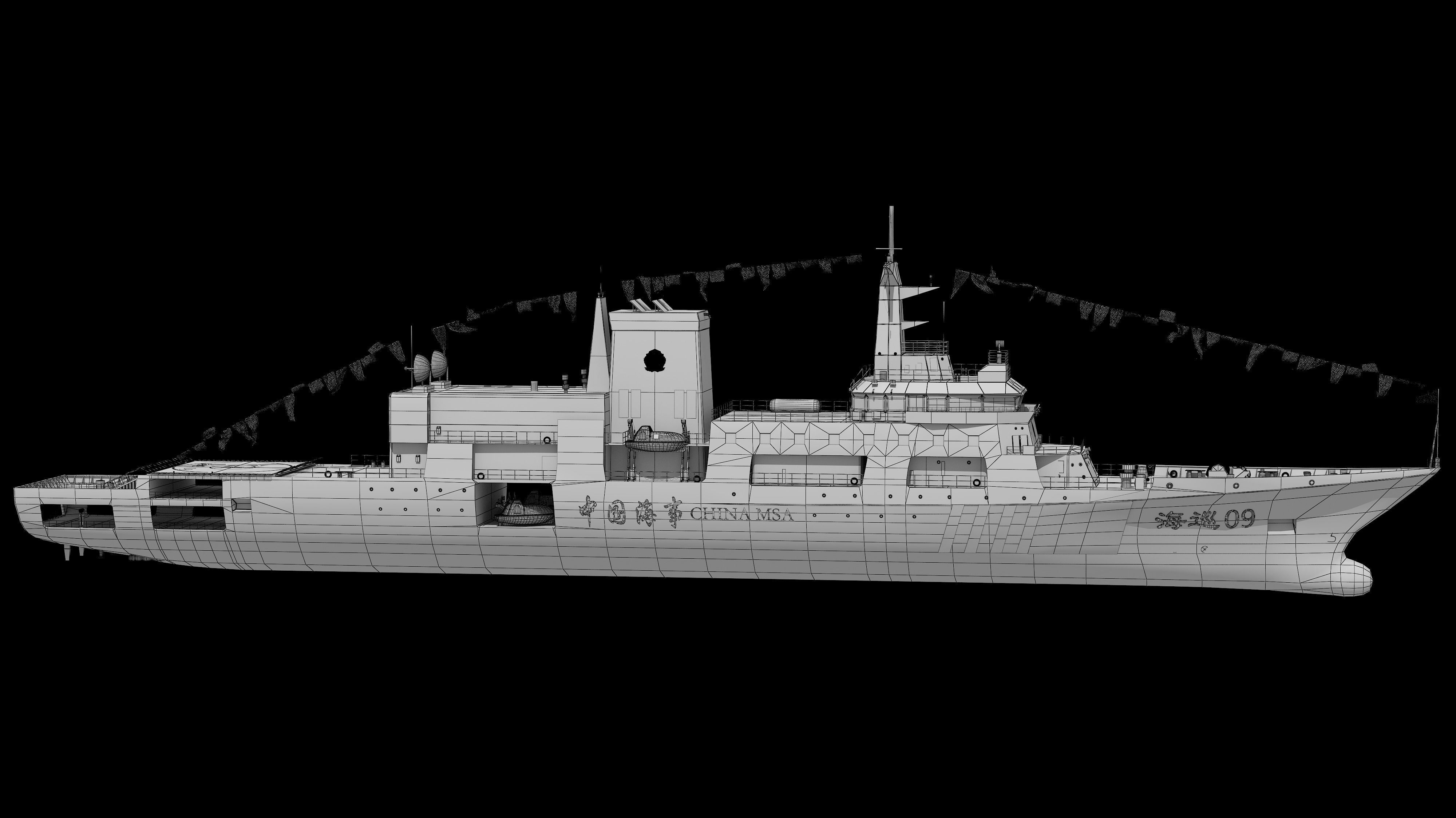 Haixun 06 is  cruise rescue ship in the Taiwan Strait China 3D model_20