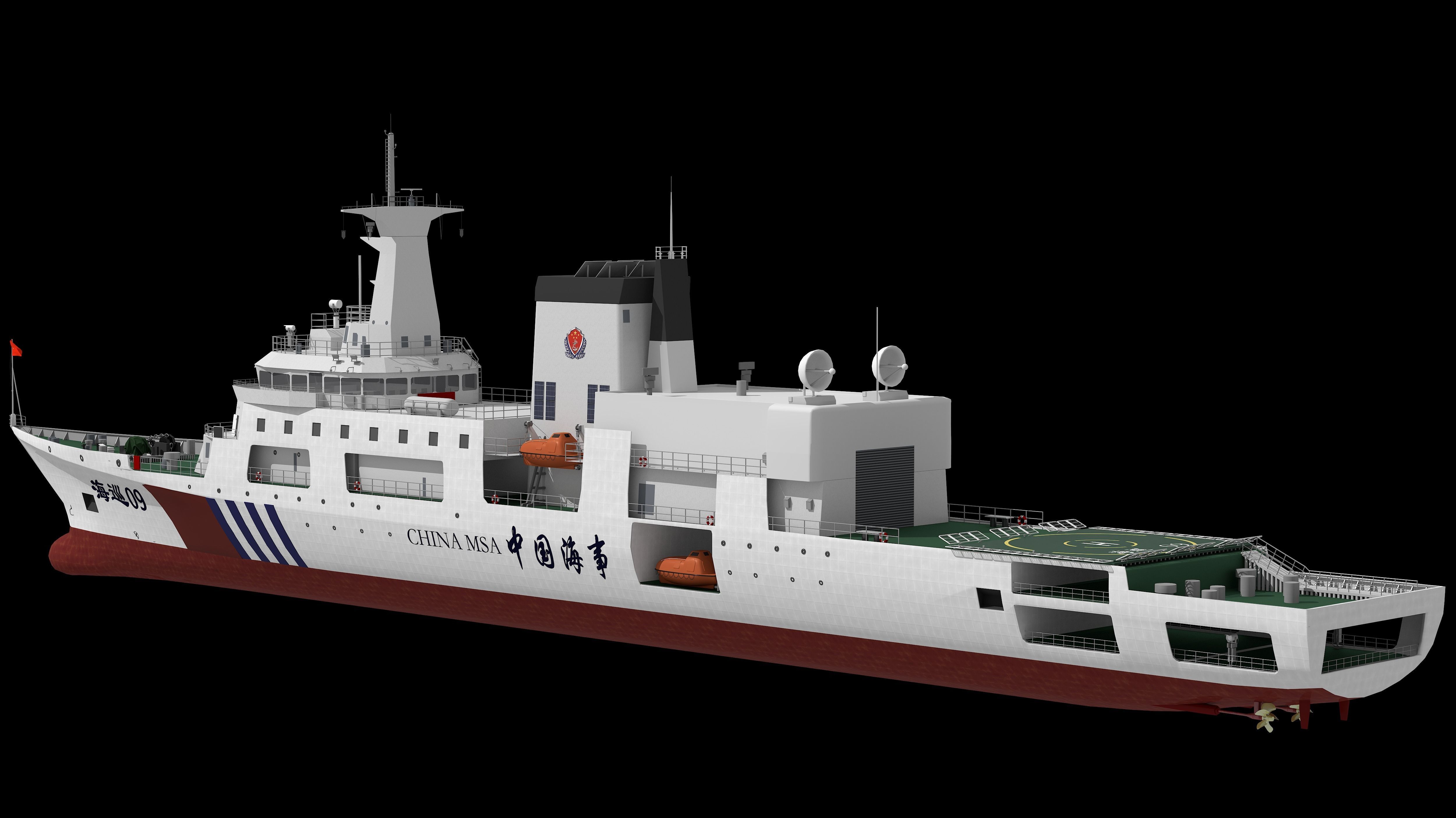 Haixun 06 is  cruise rescue ship in the Taiwan Strait China 3D model_3