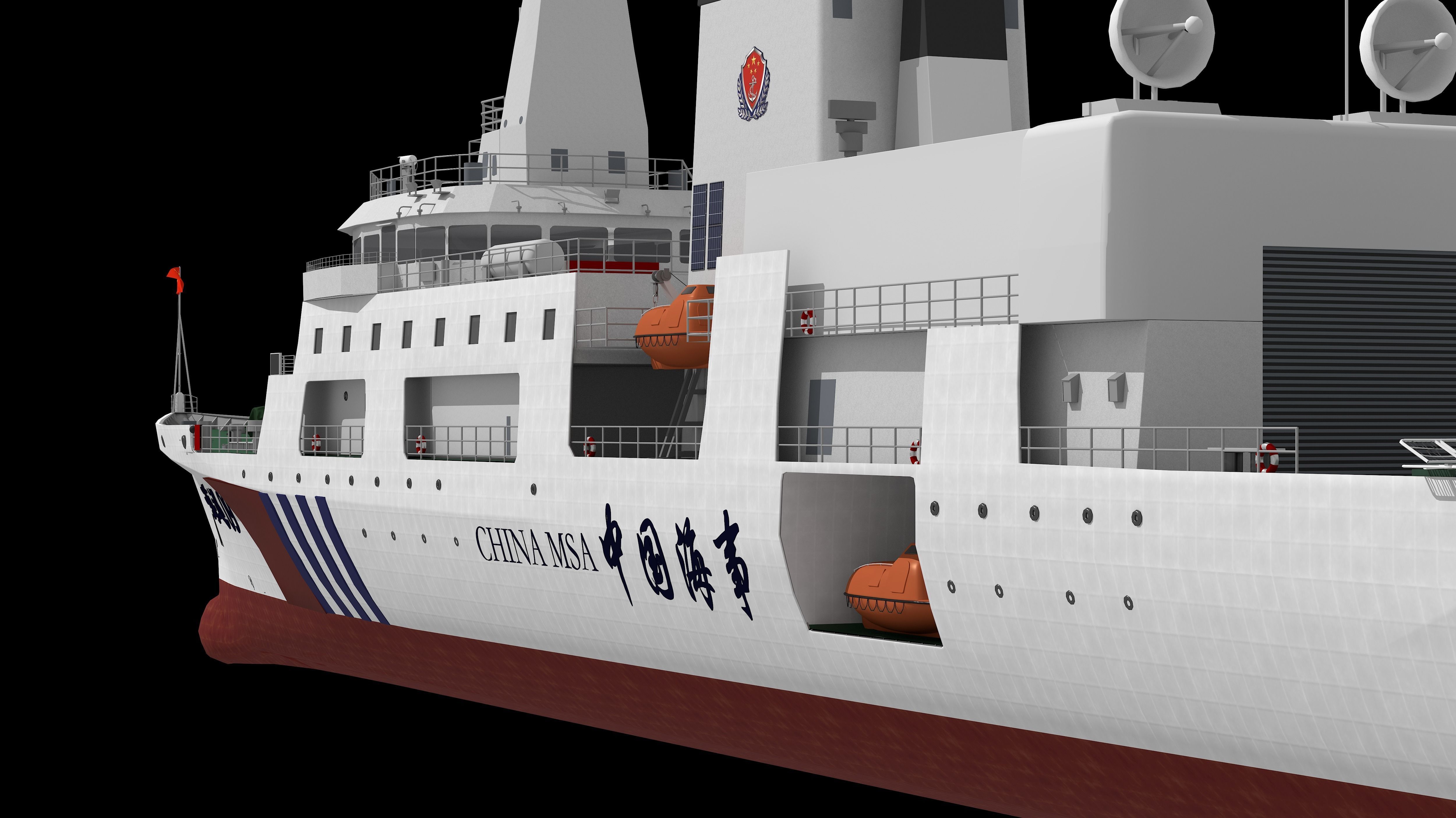 Haixun 06 is  cruise rescue ship in the Taiwan Strait China 3D model_35