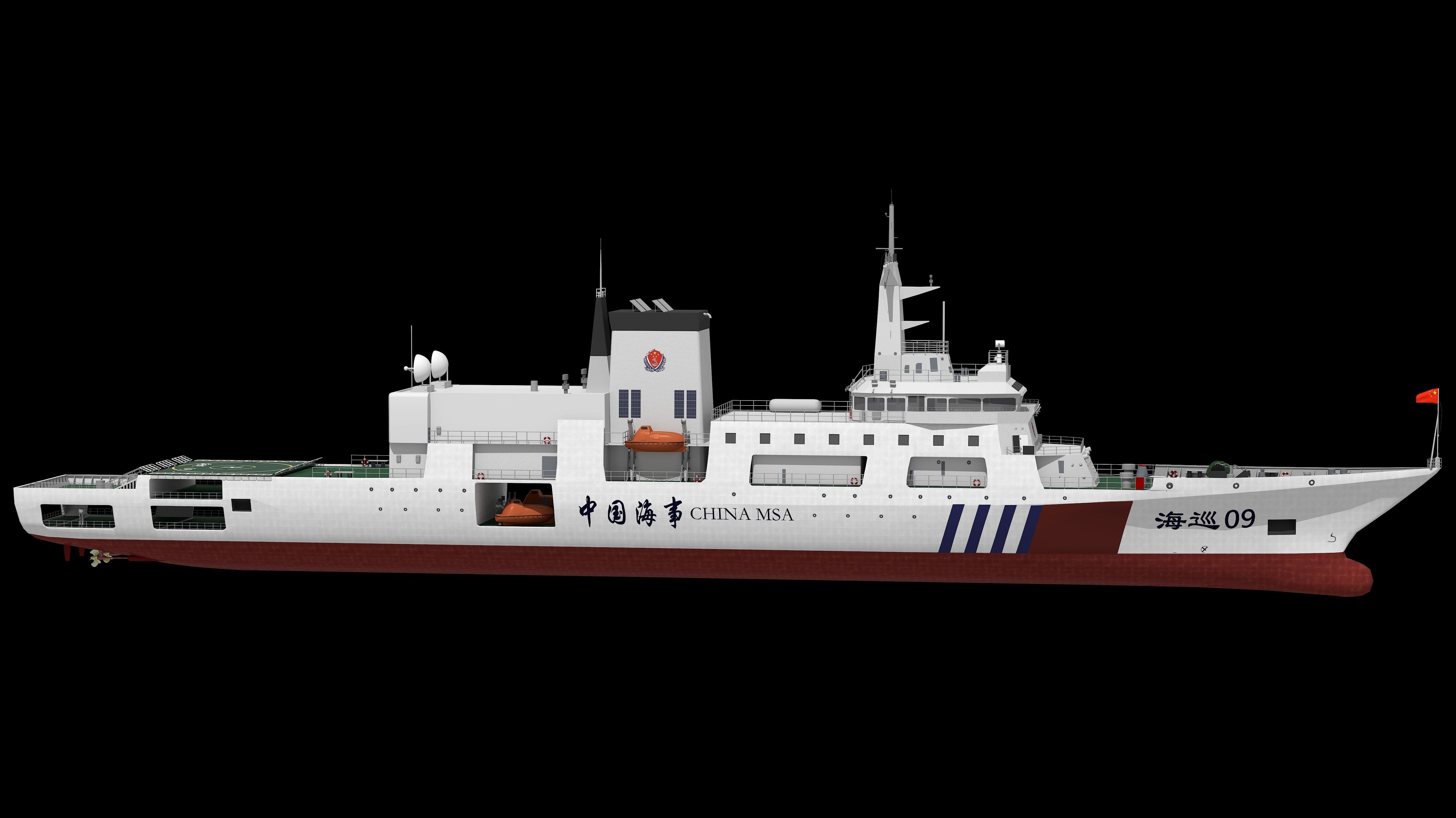 Haixun 06 is  cruise rescue ship in the Taiwan Strait China 3D model_8