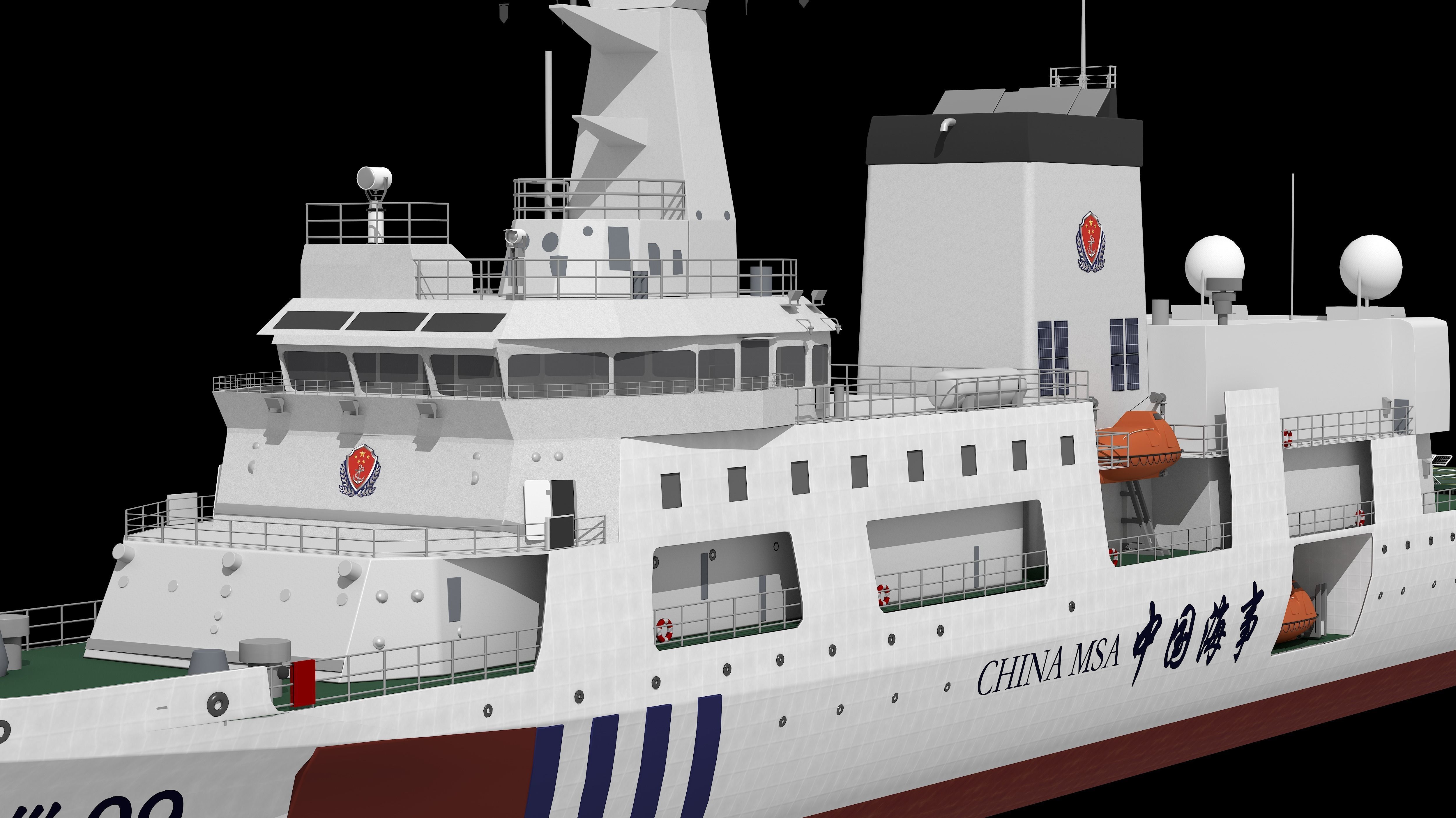 Haixun 06 is  cruise rescue ship in the Taiwan Strait China 3D model_34