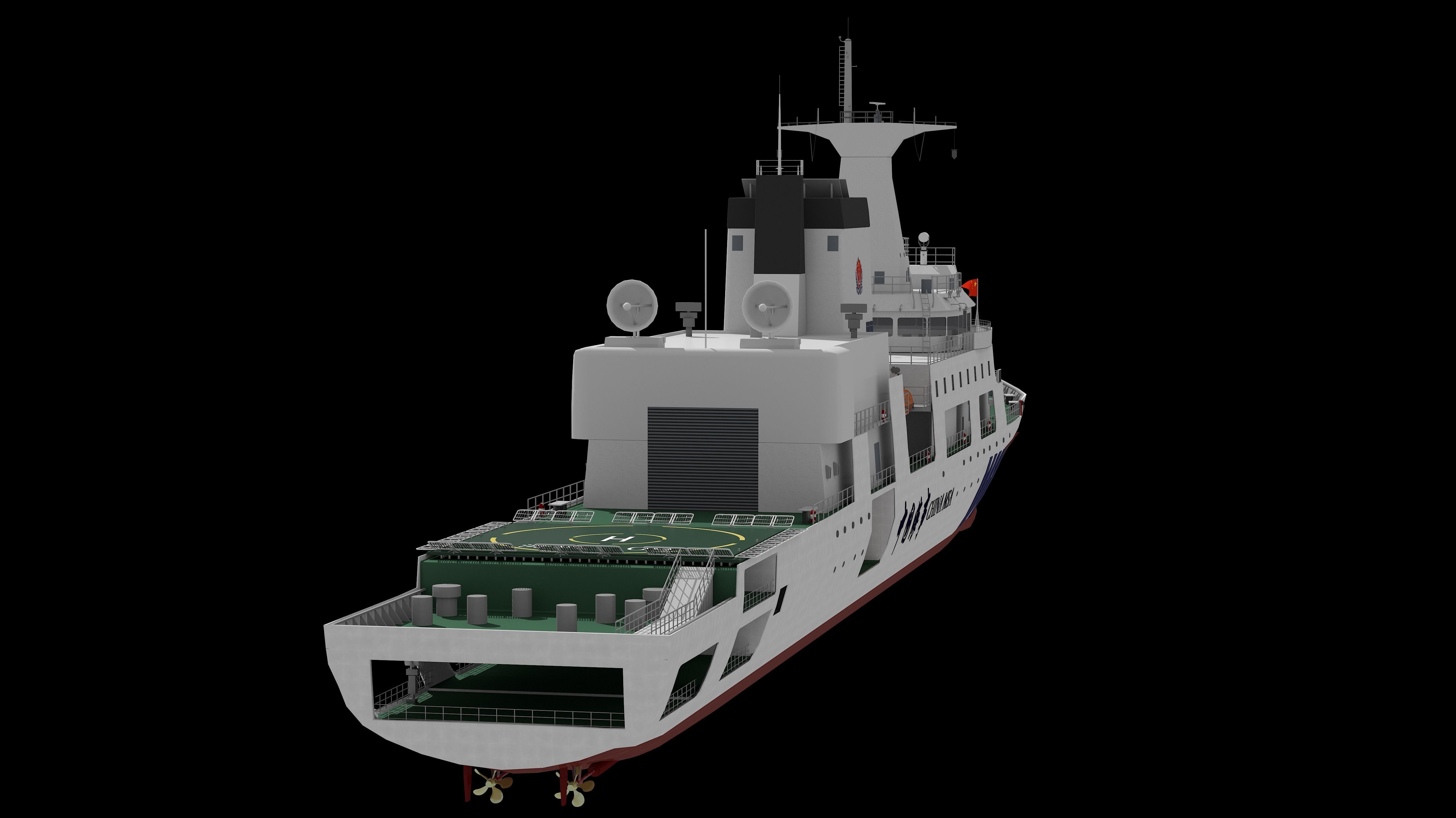 Haixun 06 is  cruise rescue ship in the Taiwan Strait China 3D model_4