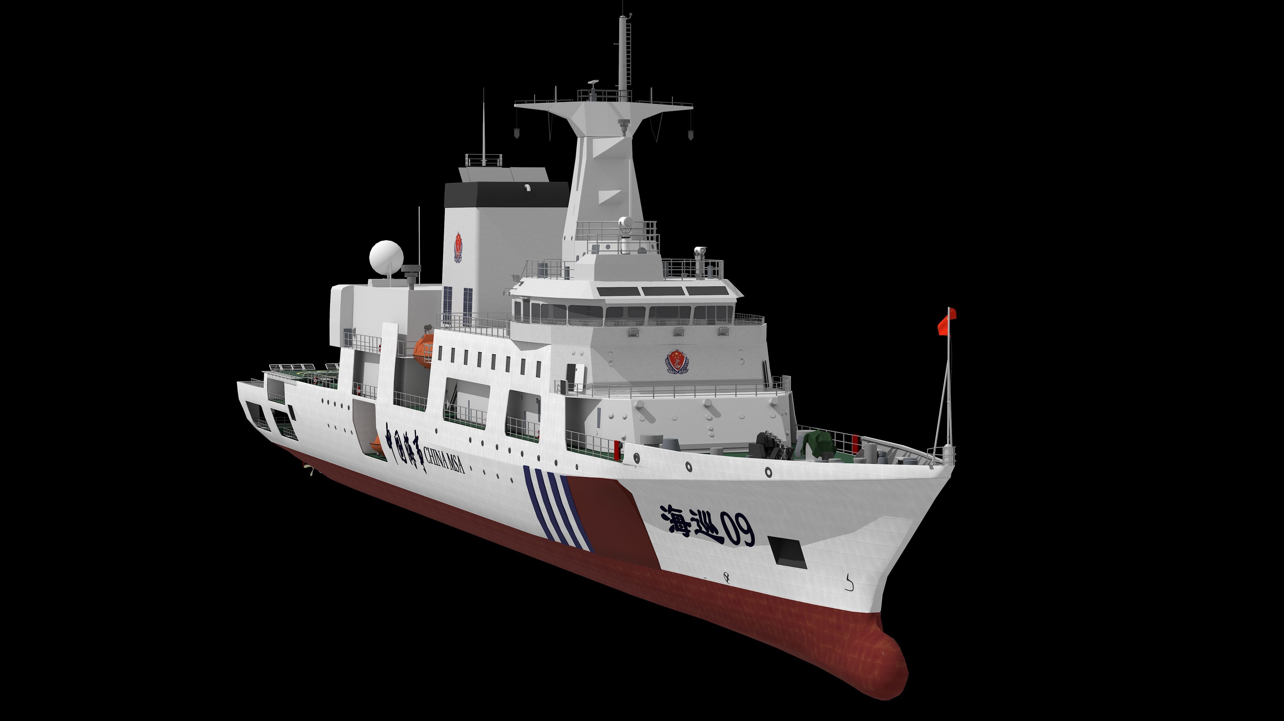 Haixun 06 is  cruise rescue ship in the Taiwan Strait China 3D model_10