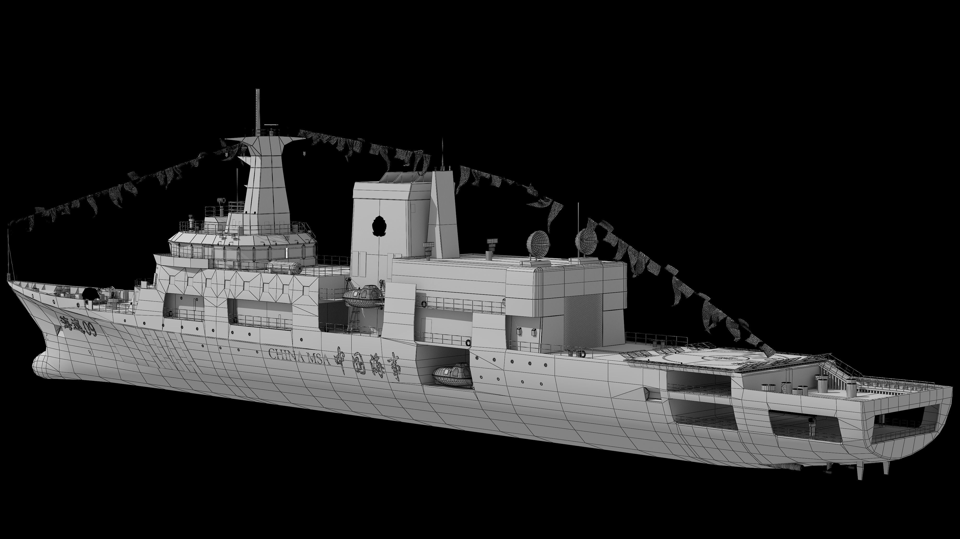 Haixun 06 is  cruise rescue ship in the Taiwan Strait China 3D model_24