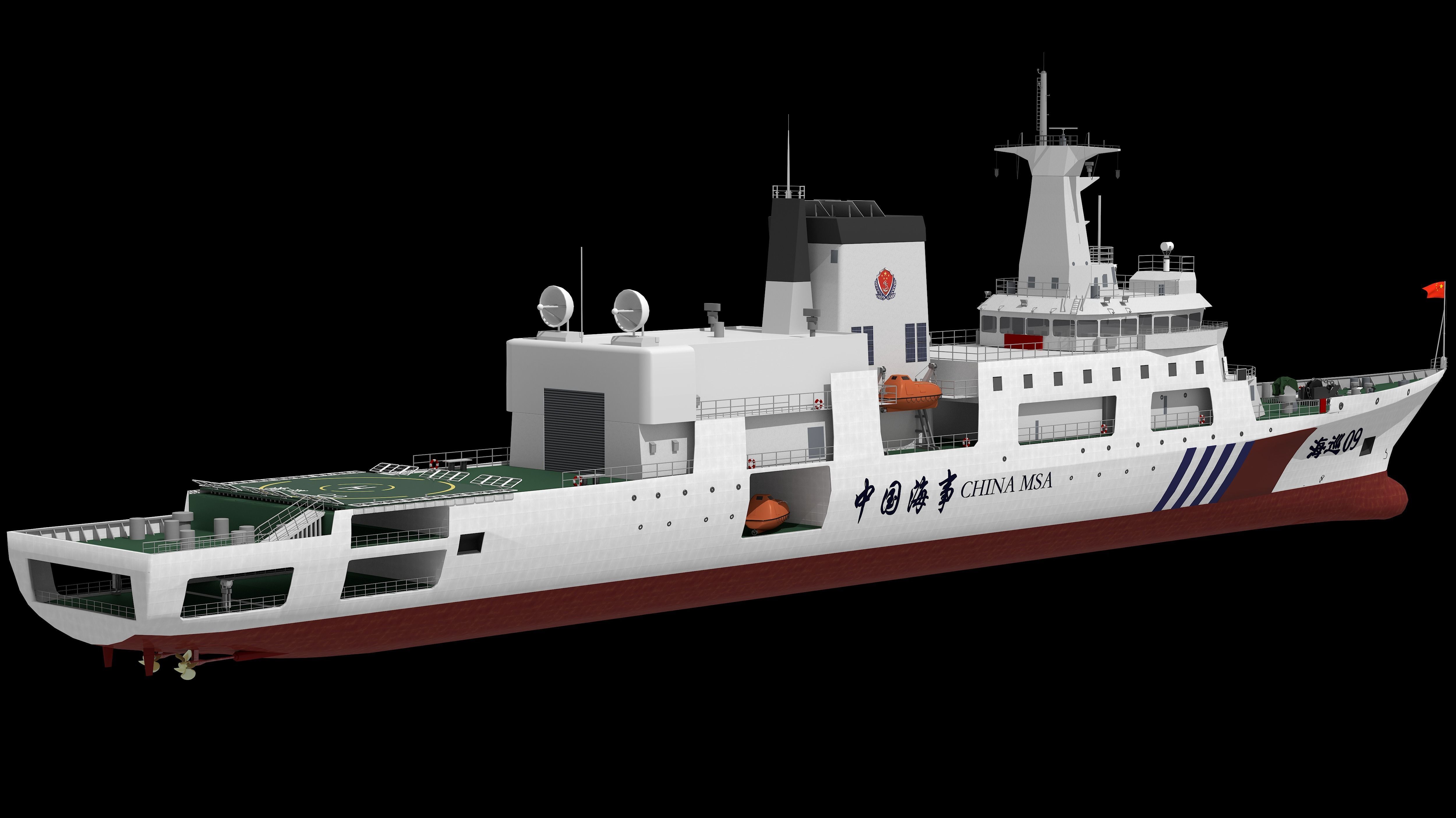 Haixun 06 is  cruise rescue ship in the Taiwan Strait China 3D model_6